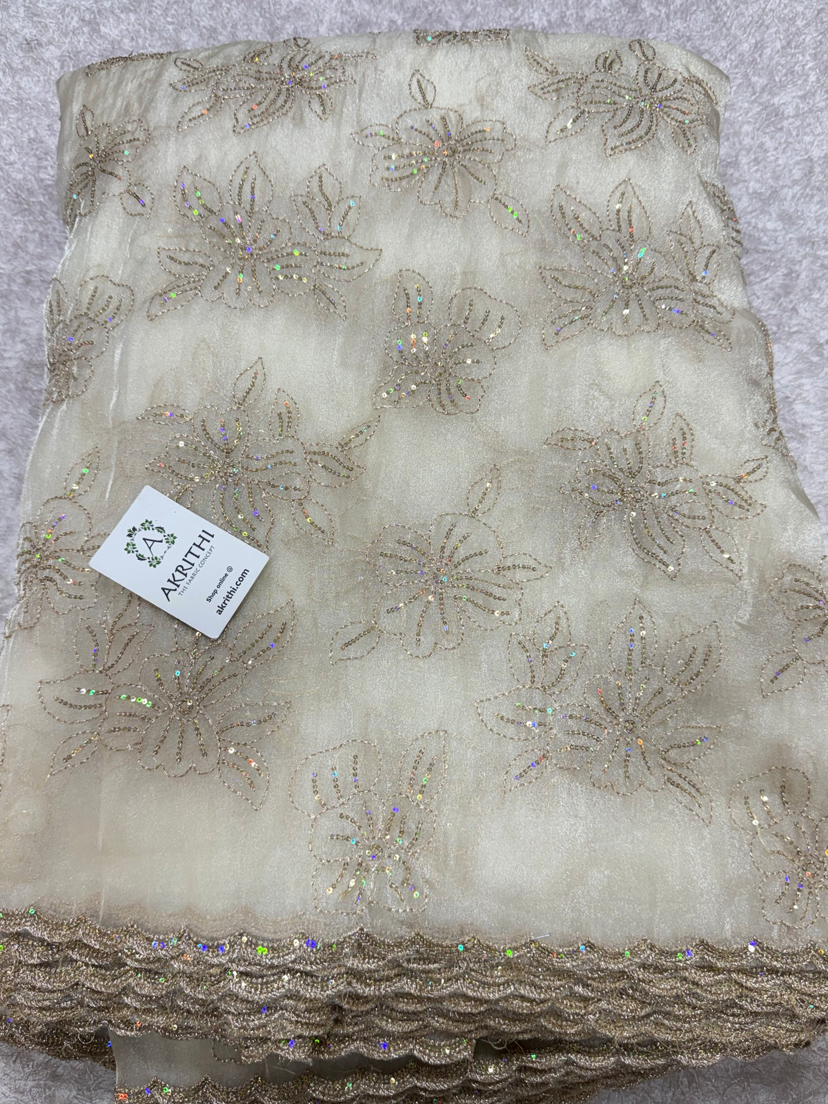 Pure shimmer organza embroidery fabric