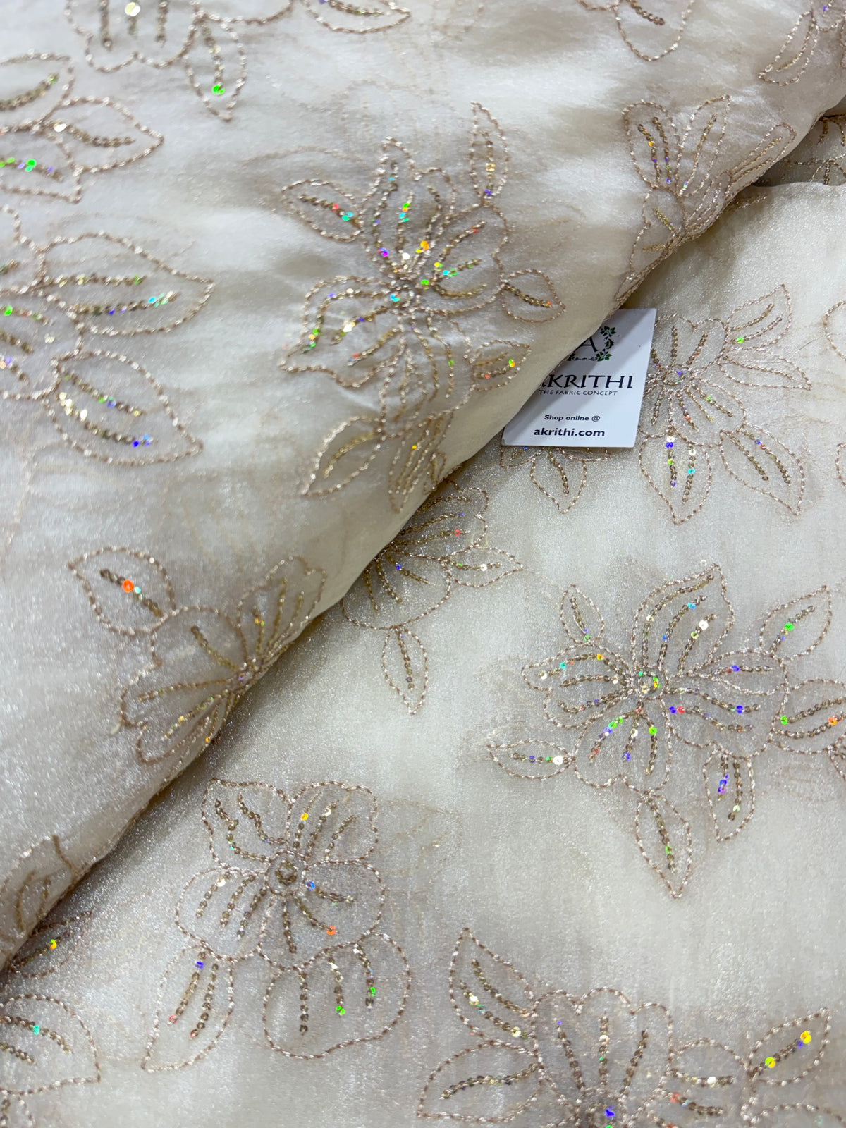 Pure shimmer organza embroidery fabric
