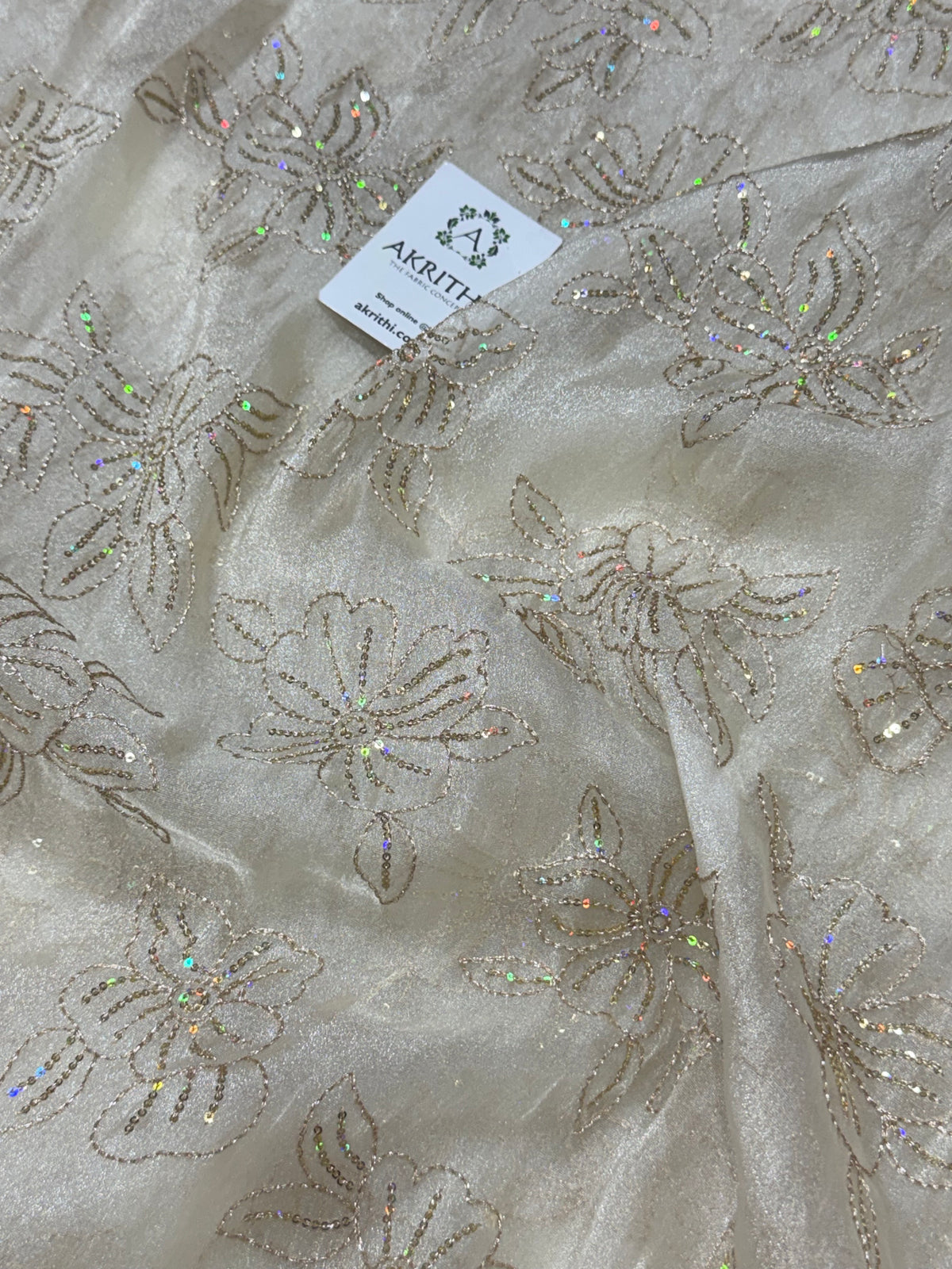 Pure shimmer organza embroidery fabric