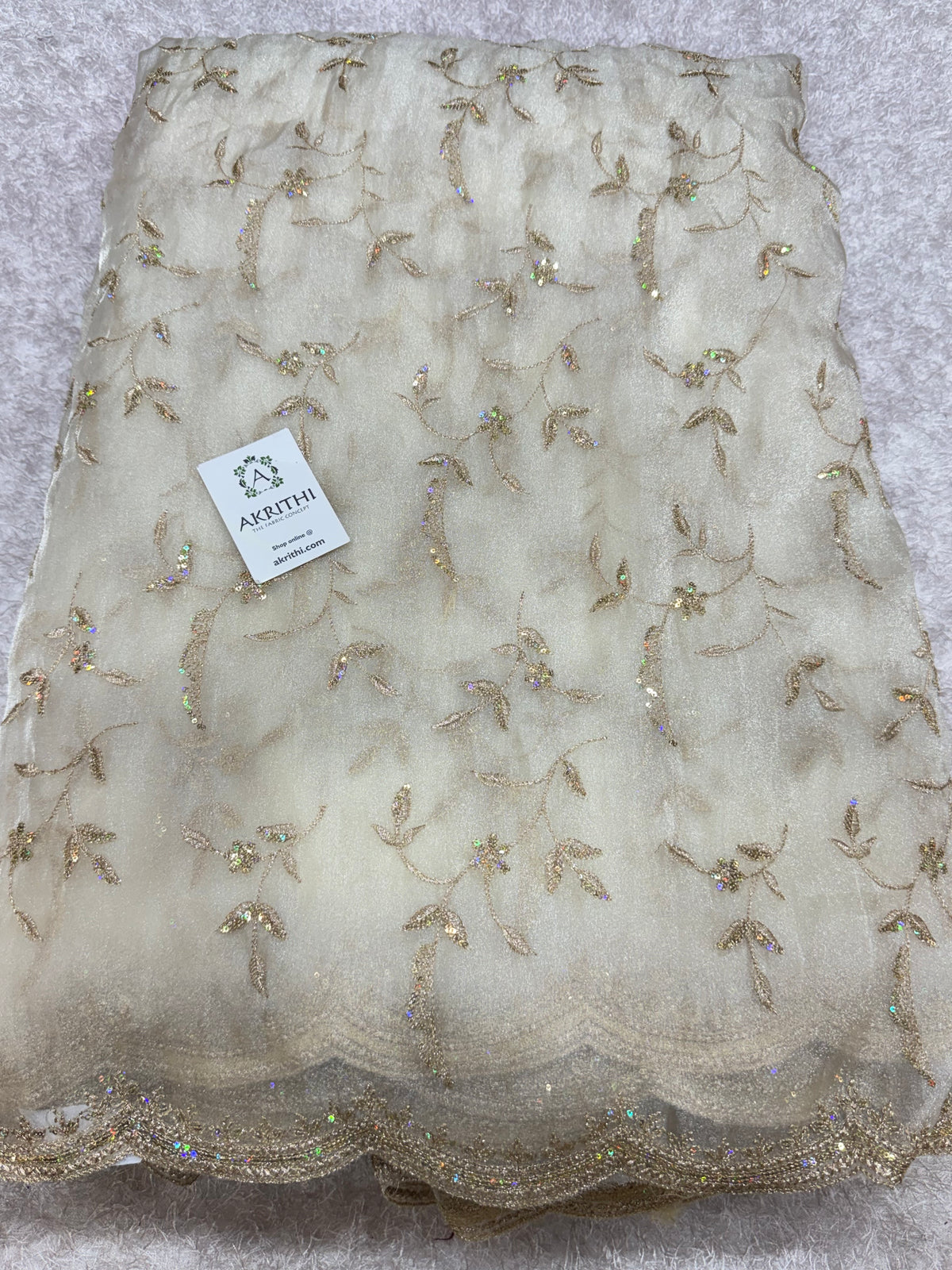 Pure shimmer organza embroidery fabric