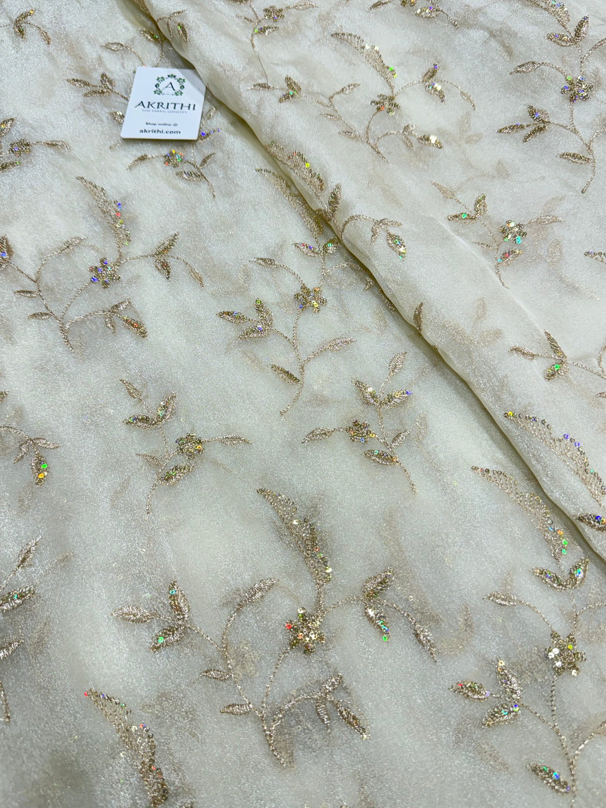 Pure shimmer organza embroidery fabric