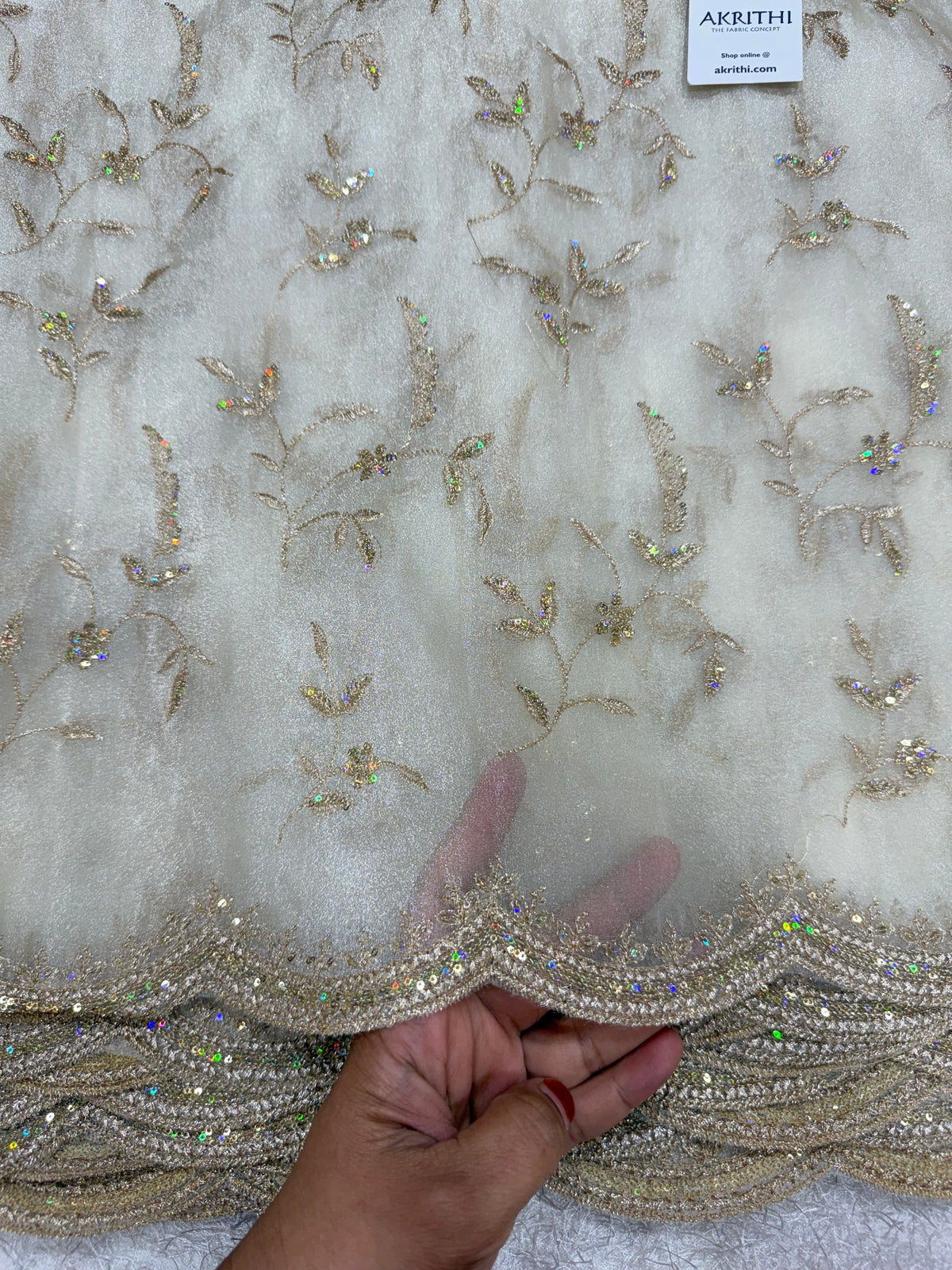 Pure shimmer organza embroidery fabric