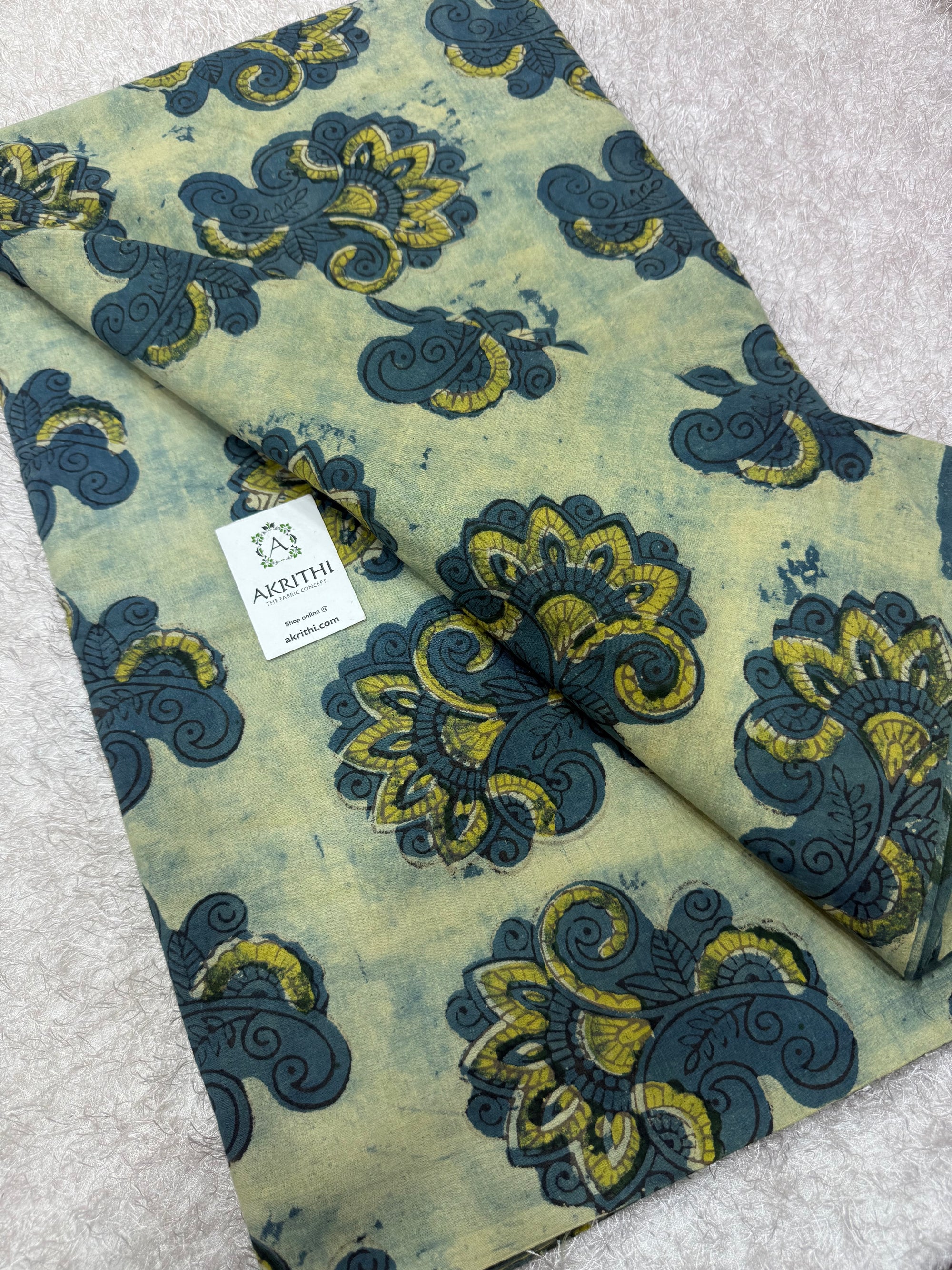 Vanaspati Hand block printed cotton fabric