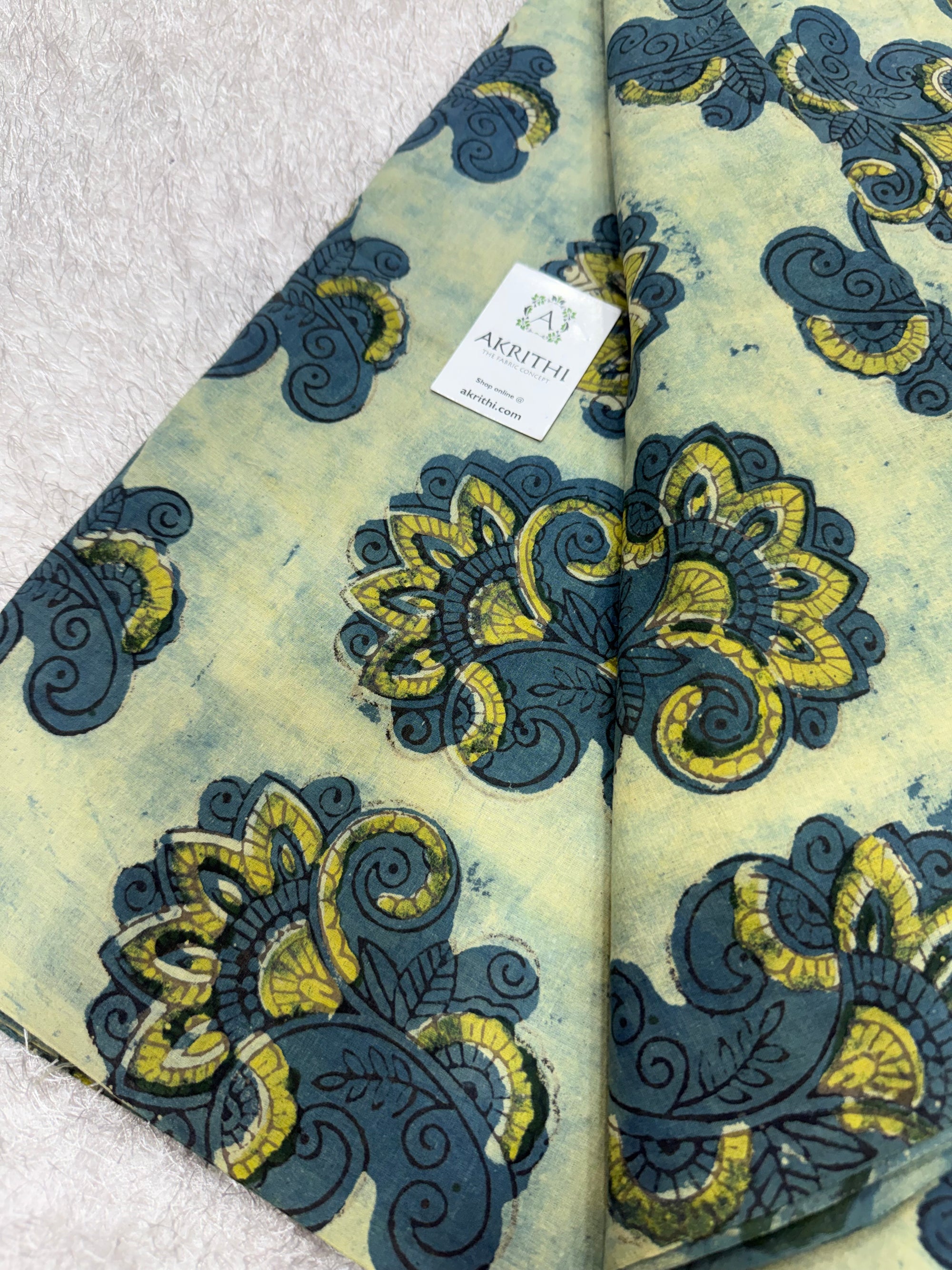 Vanaspati Hand block printed cotton fabric