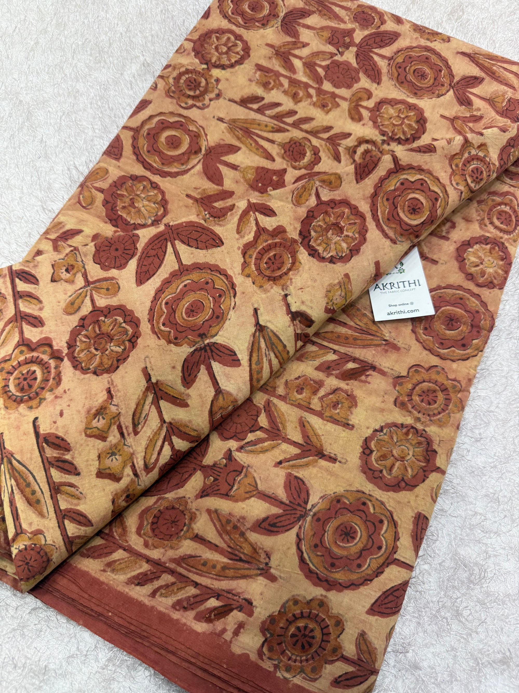 Vanaspati Hand block printed cotton fabric