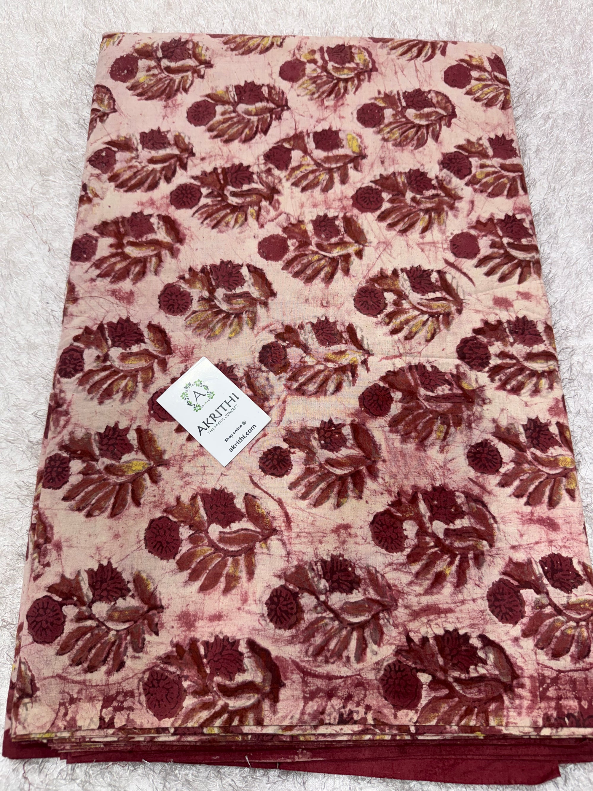 Vanaspati Hand block printed cotton fabric