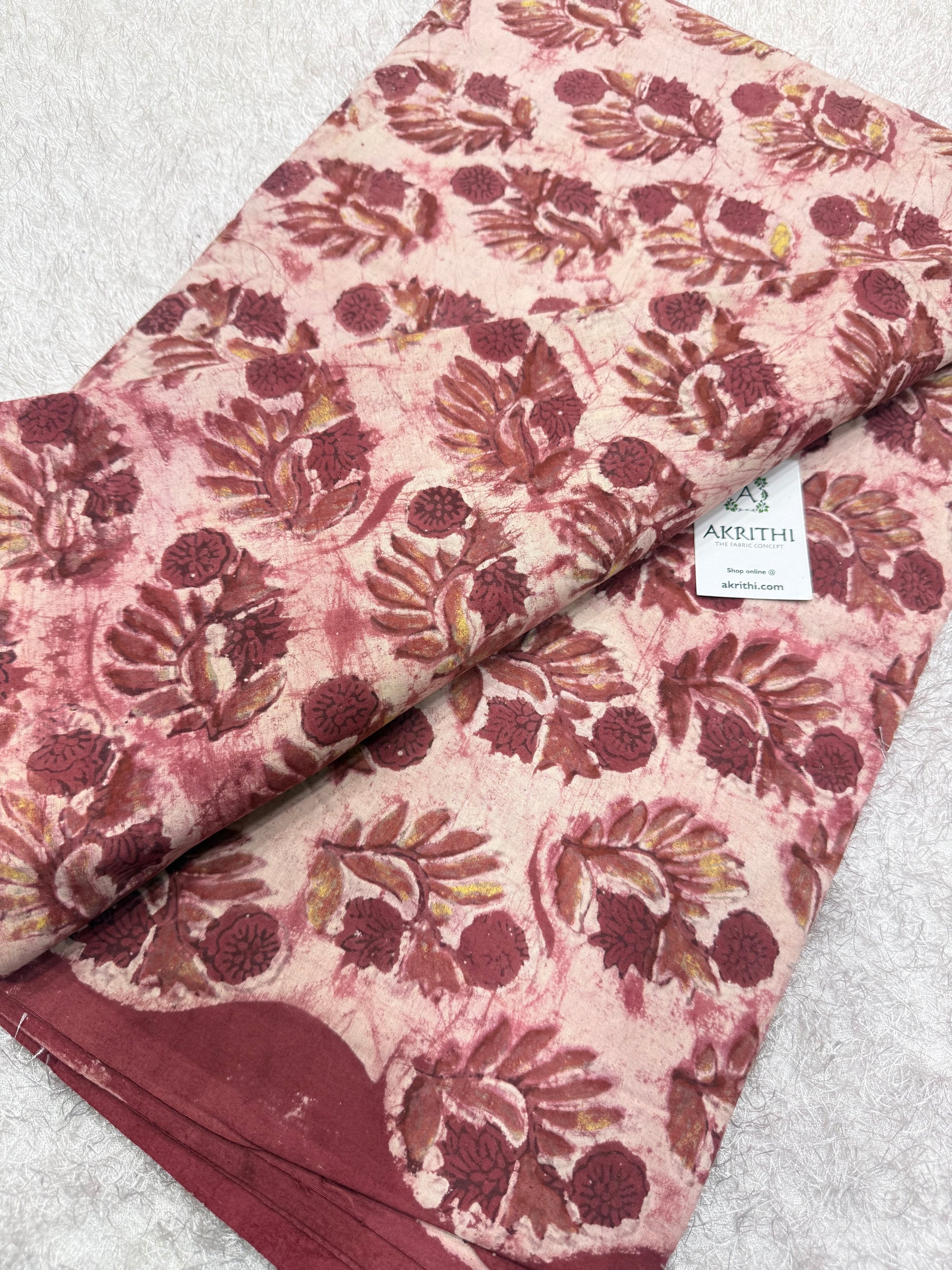 Vanaspati Hand block printed cotton fabric