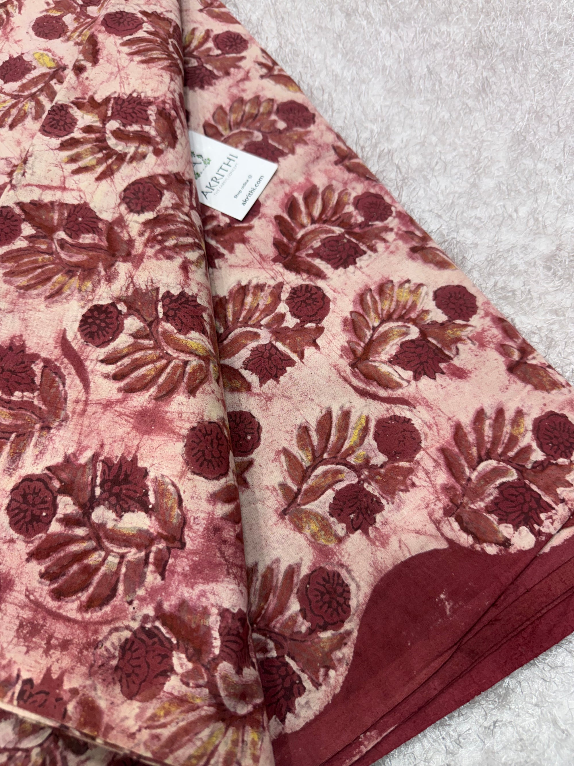 Vanaspati Hand block printed cotton fabric