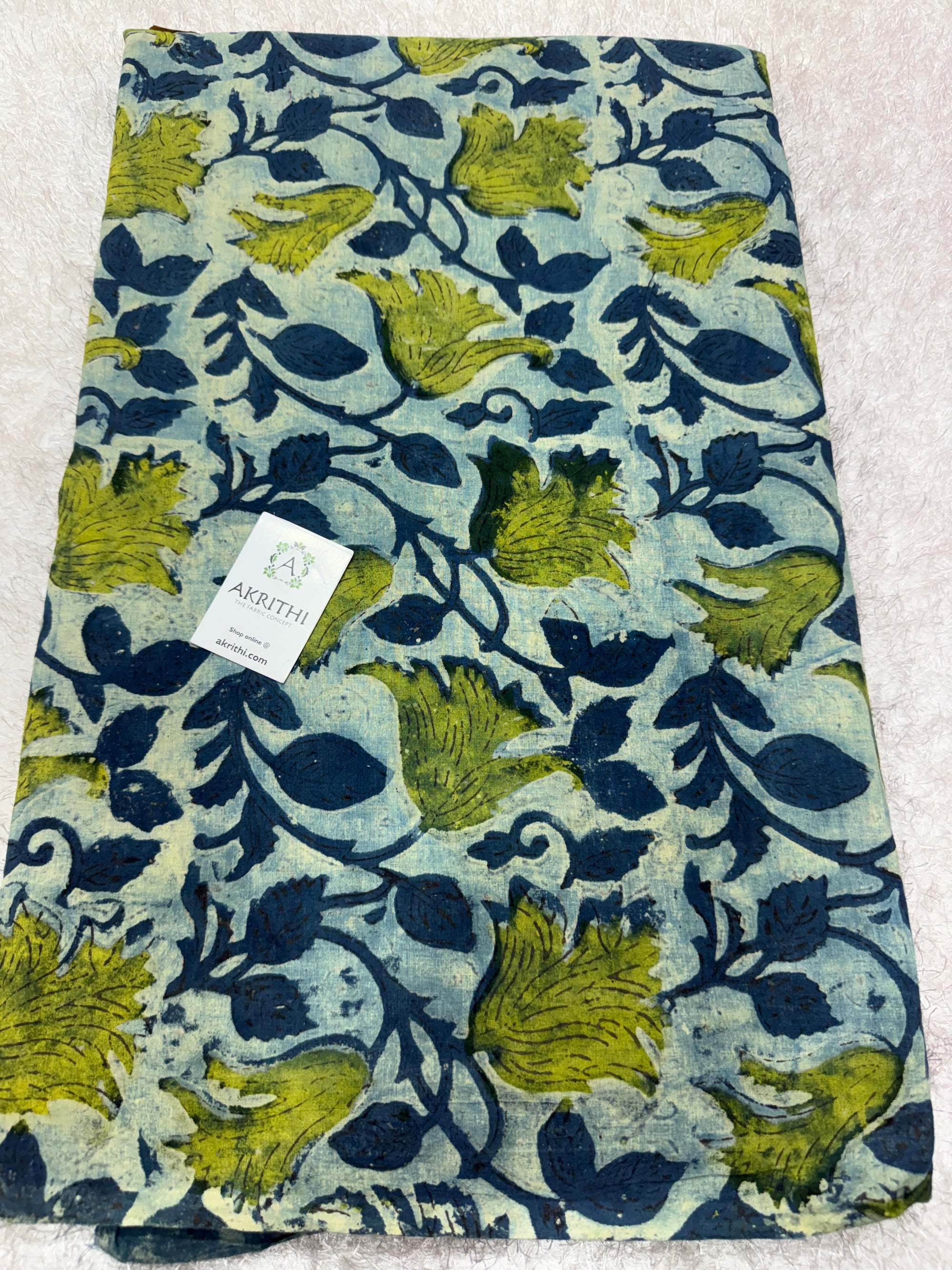 Vanaspati Hand block printed cotton fabric