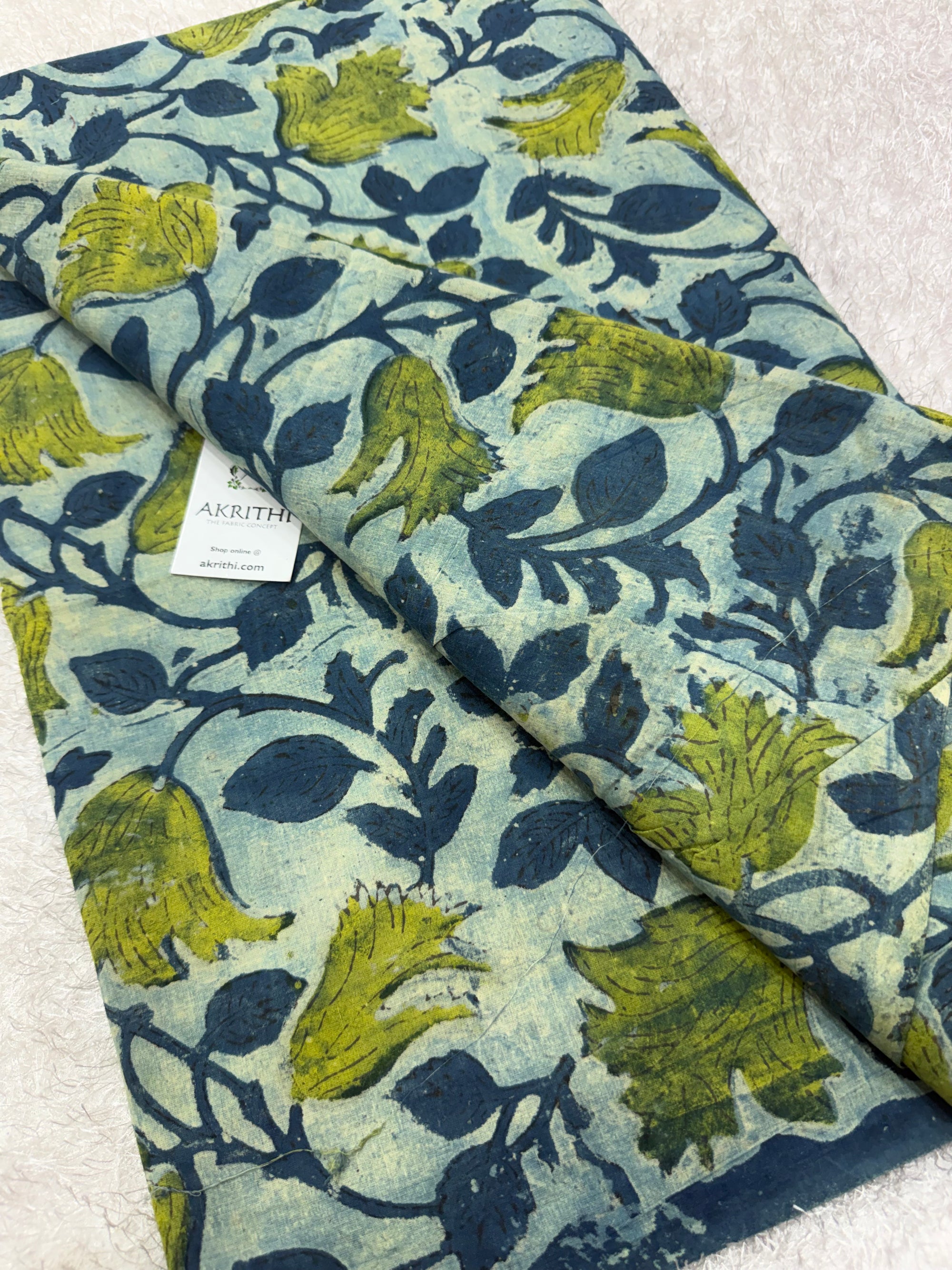 Vanaspati Hand block printed cotton fabric