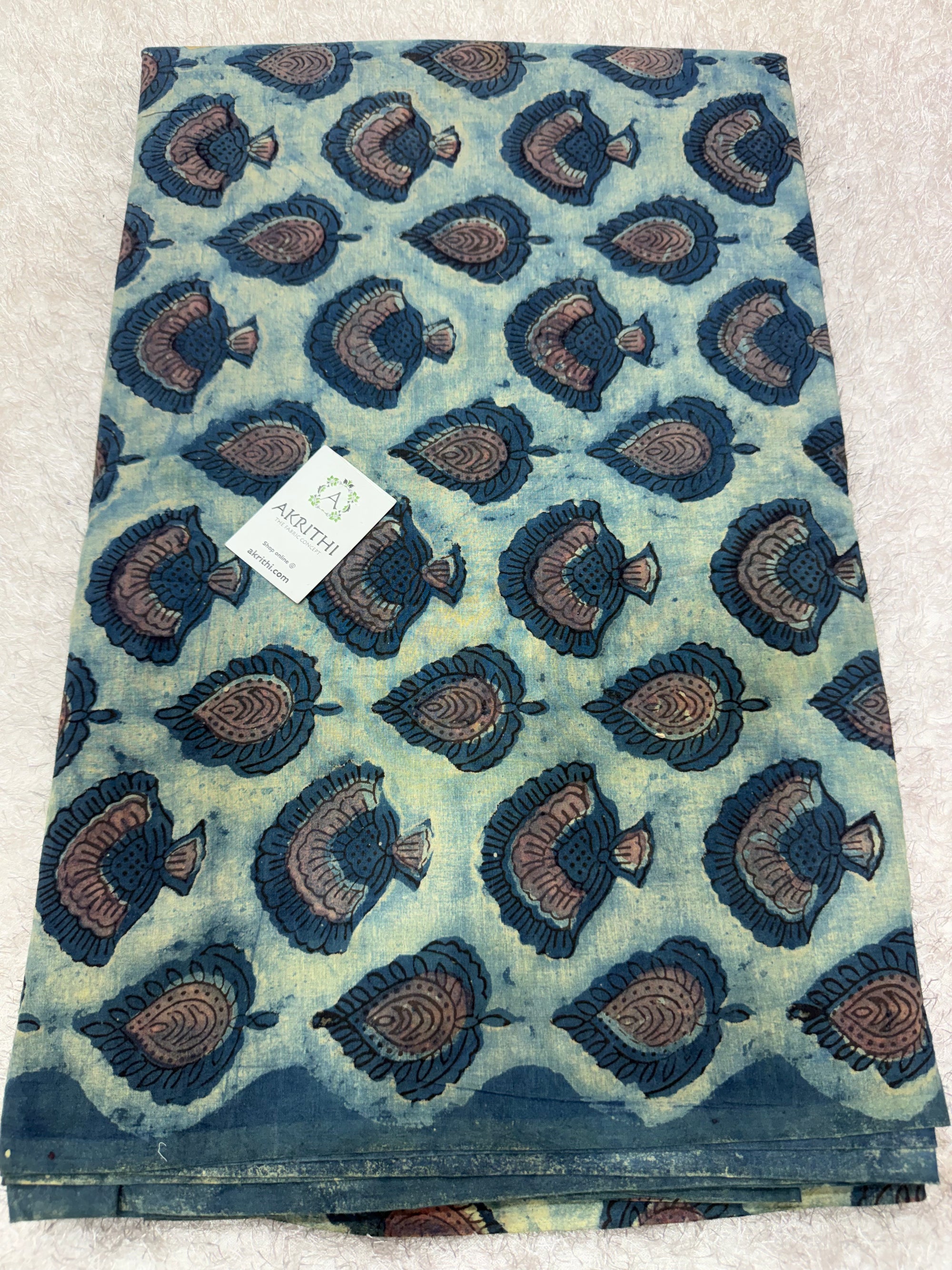 Vanaspati Hand block printed cotton fabric