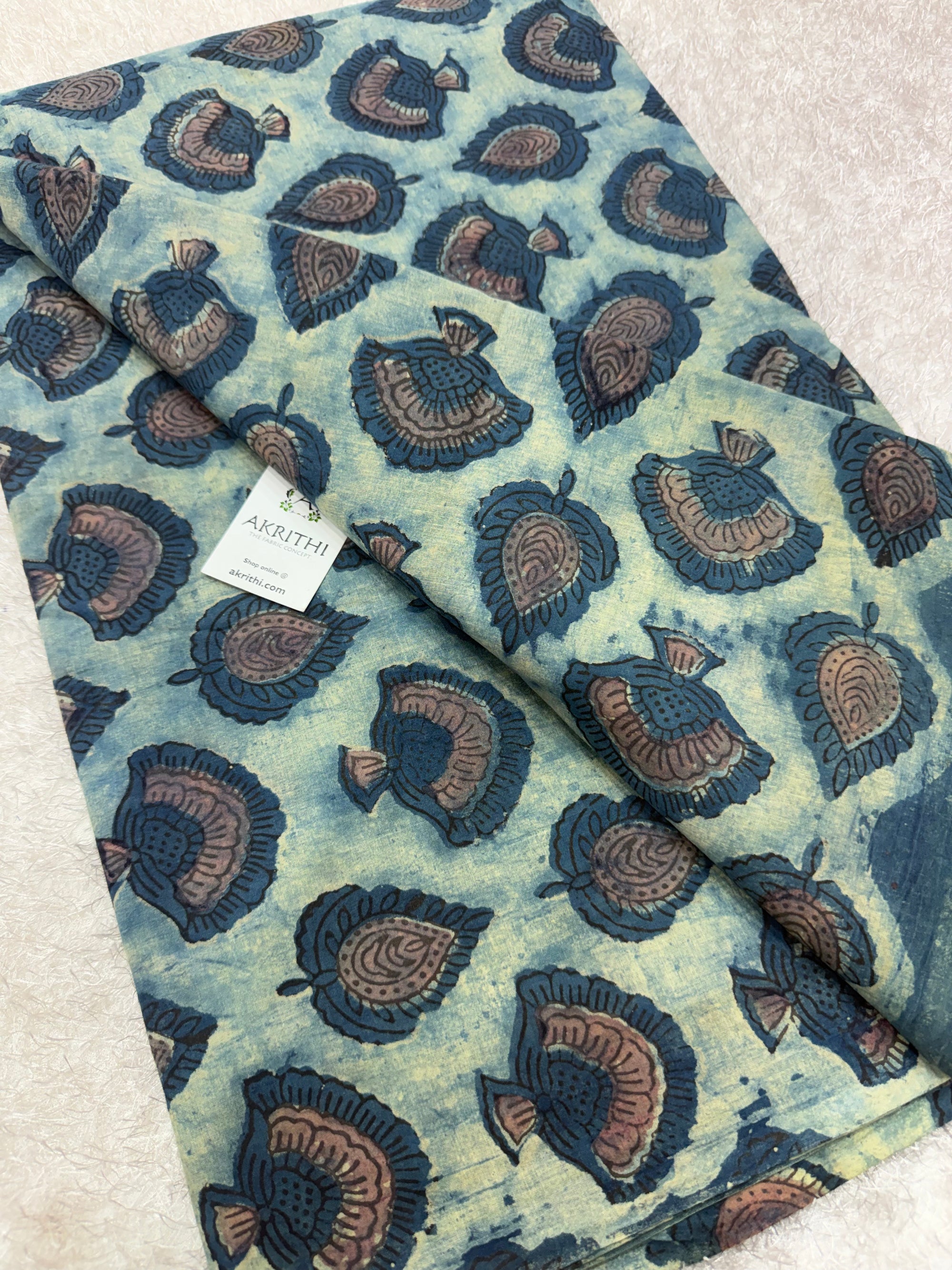 Vanaspati Hand block printed cotton fabric