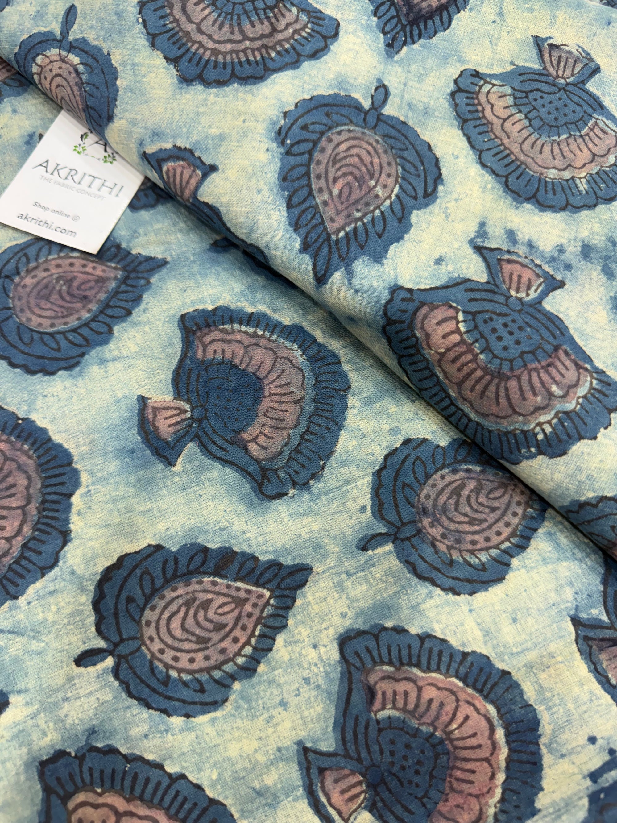 Vanaspati Hand block printed cotton fabric