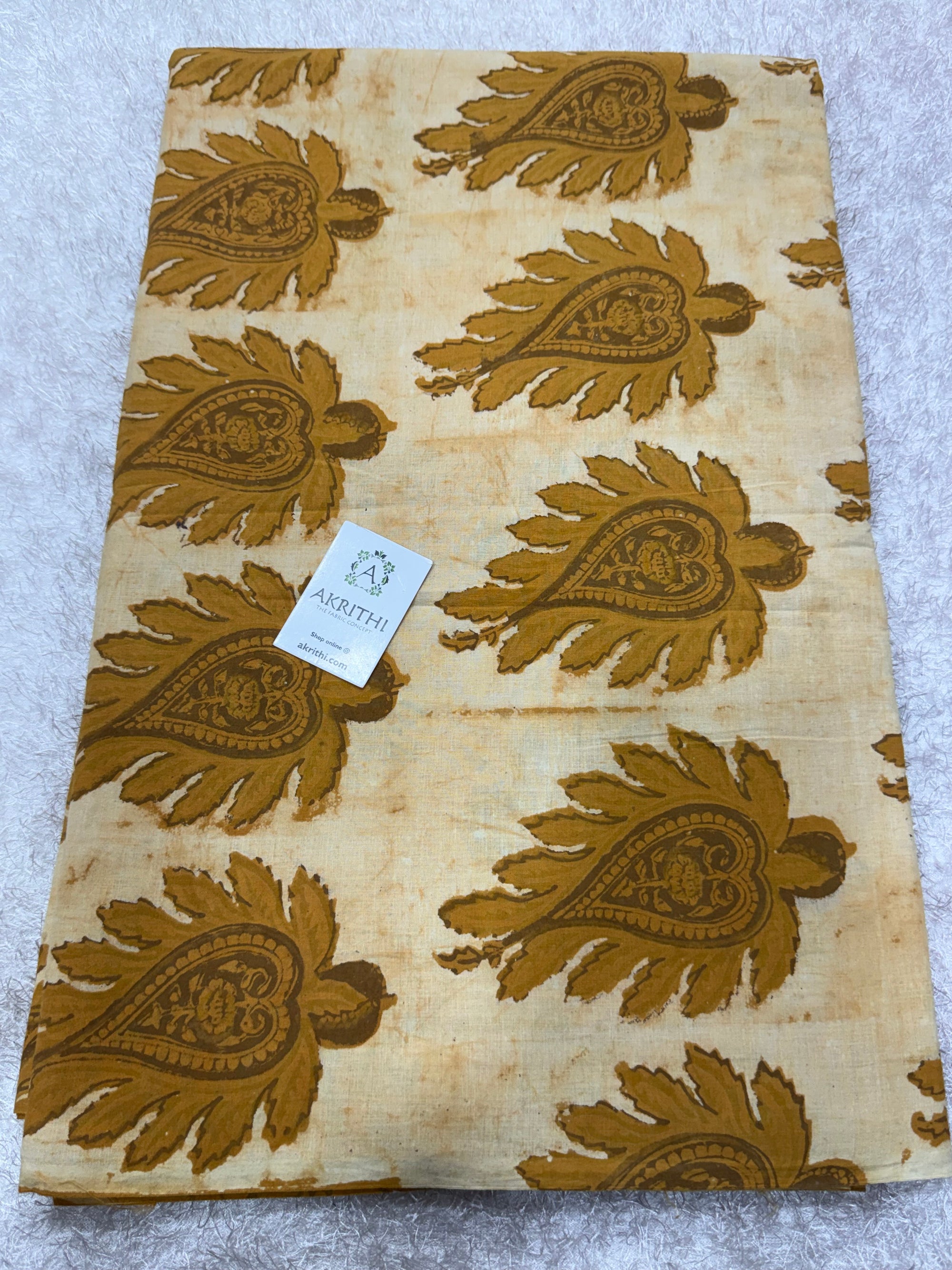 Vanaspati Hand block printed cotton fabric