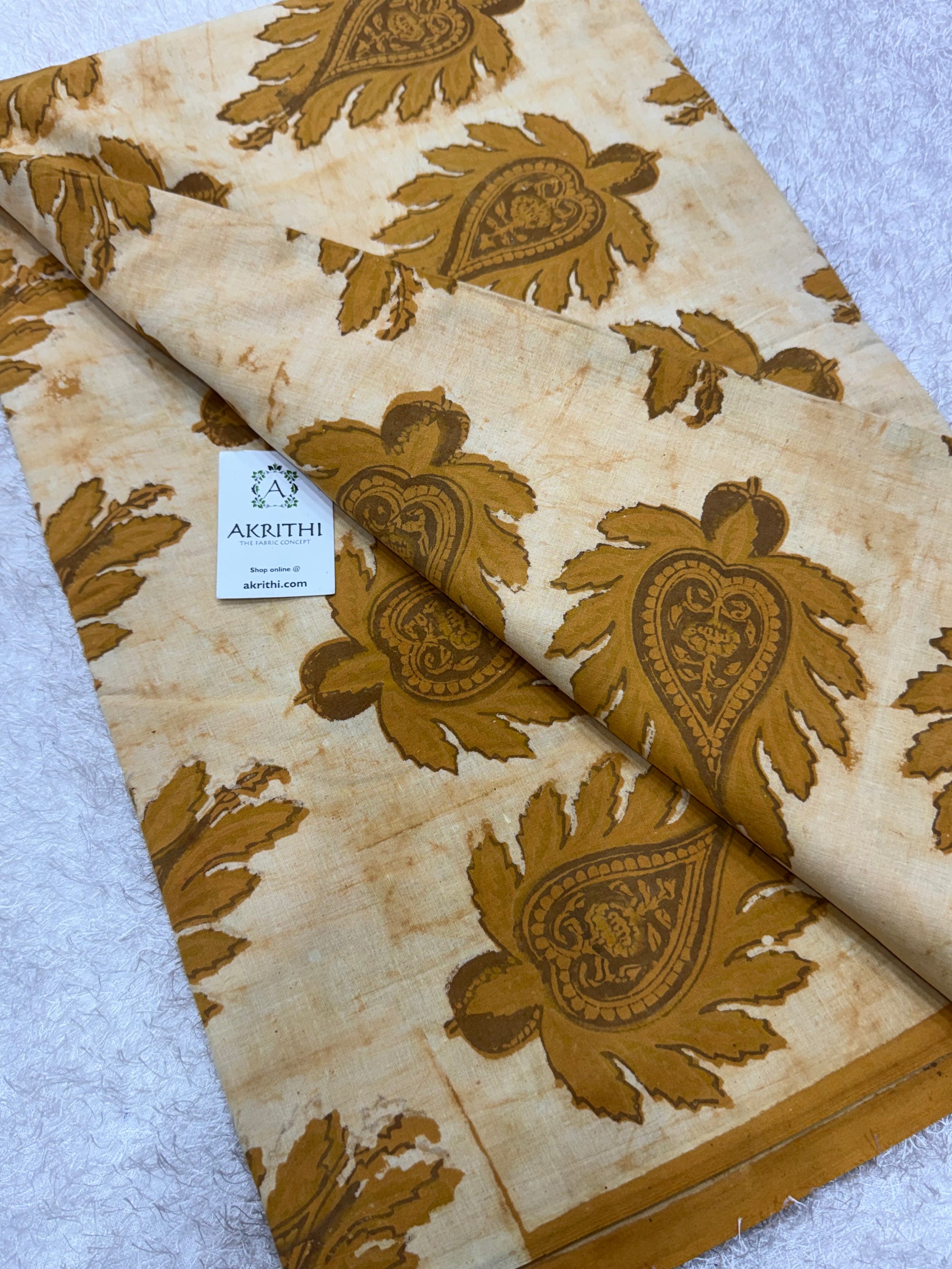 Vanaspati Hand block printed cotton fabric