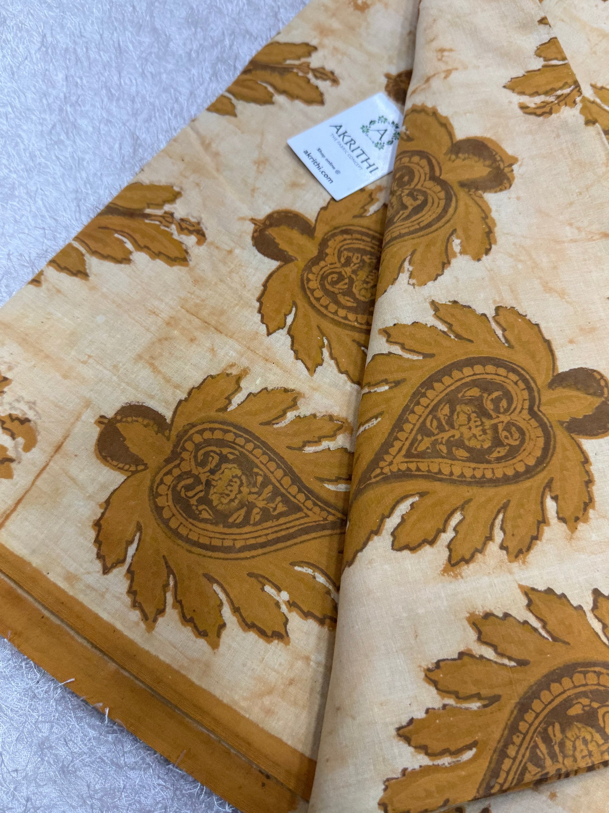 Vanaspati Hand block printed cotton fabric