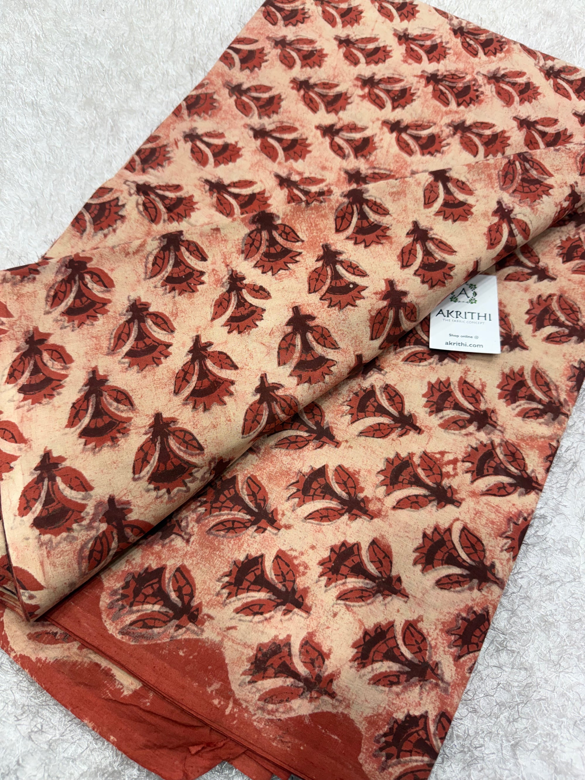 Vanaspati Hand block printed cotton fabric