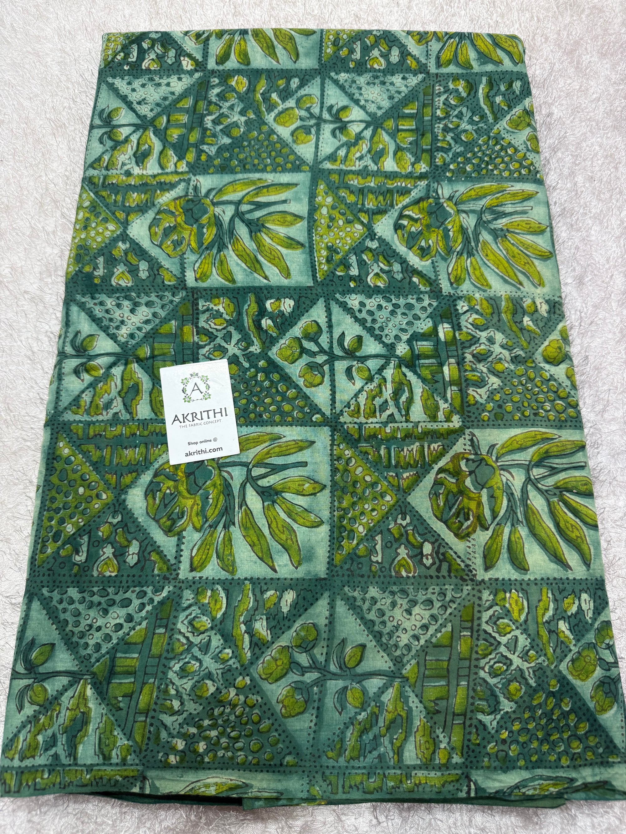Vanaspati Hand block printed cotton fabric