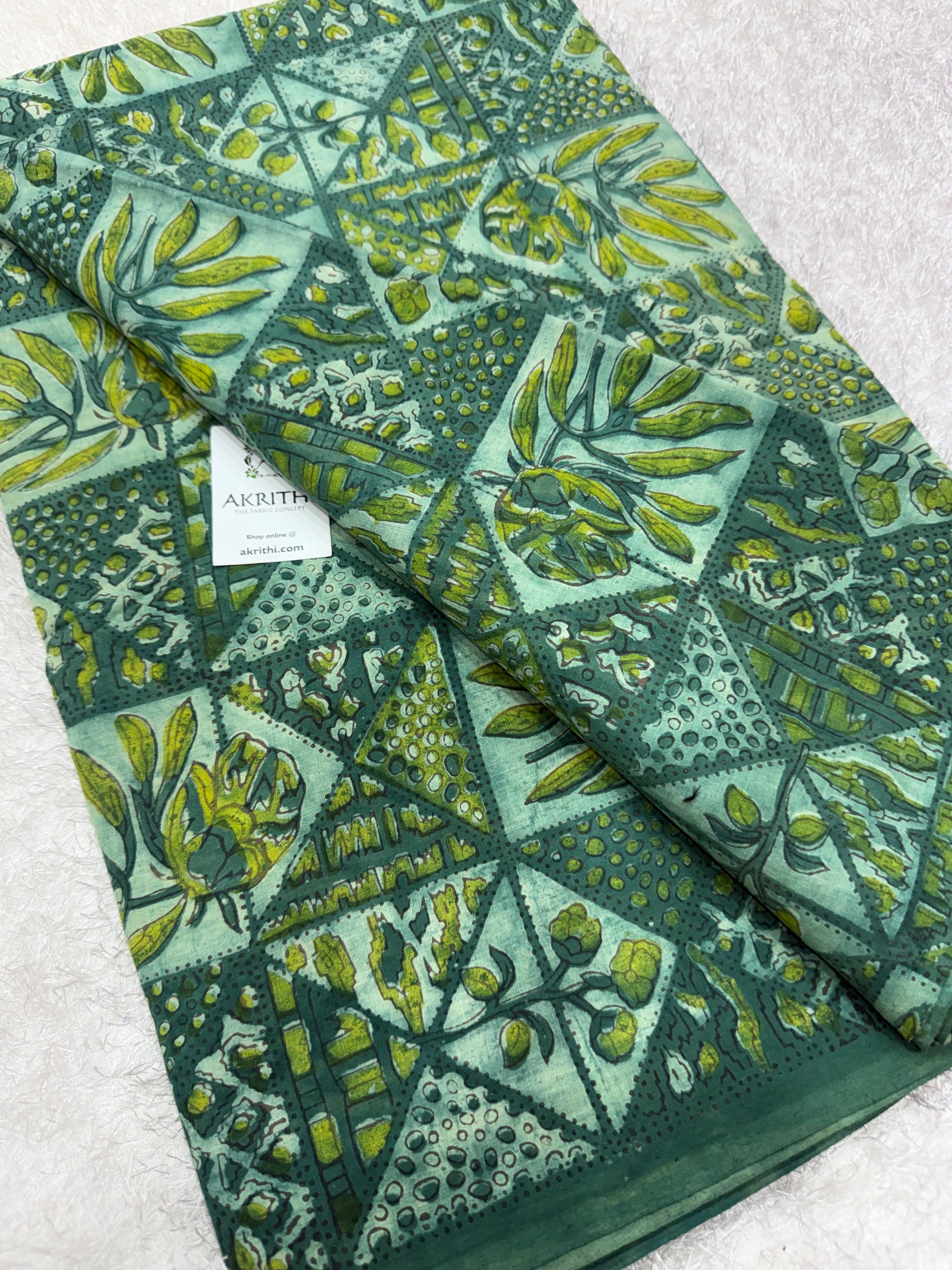 Vanaspati Hand block printed cotton fabric