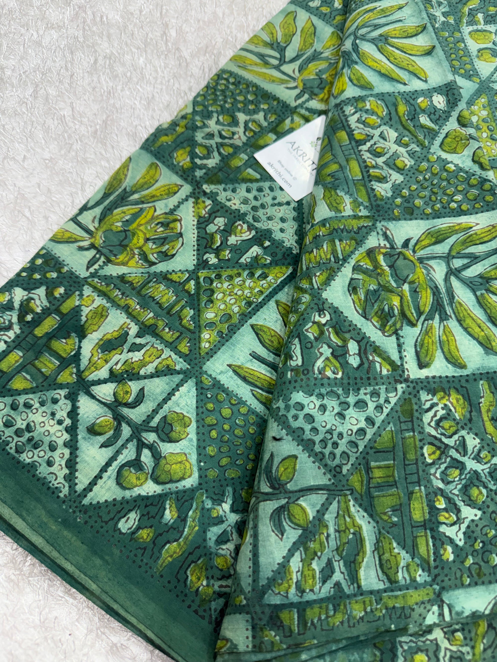 Vanaspati Hand block printed cotton fabric