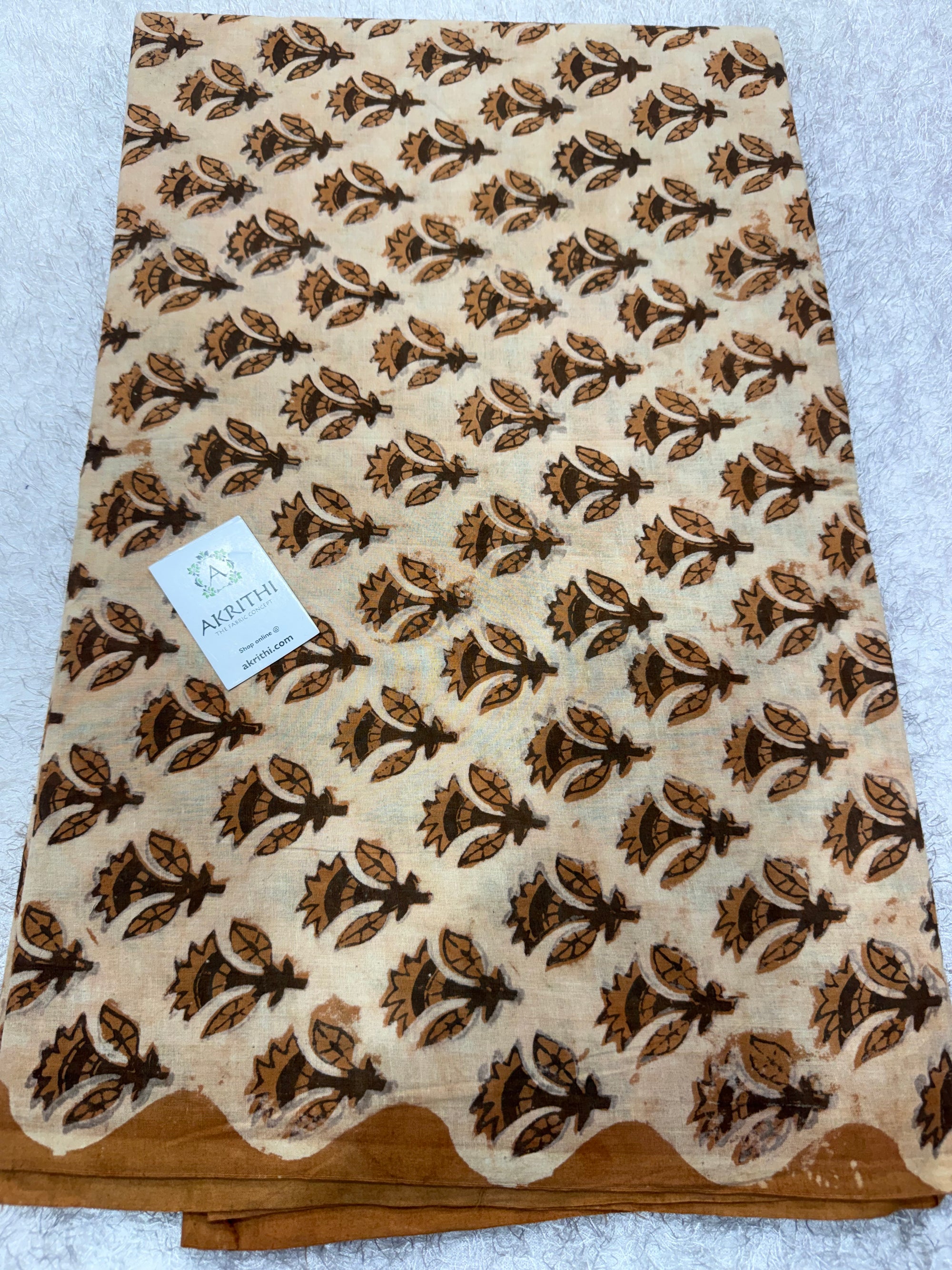 Vanaspati Hand block printed cotton fabric