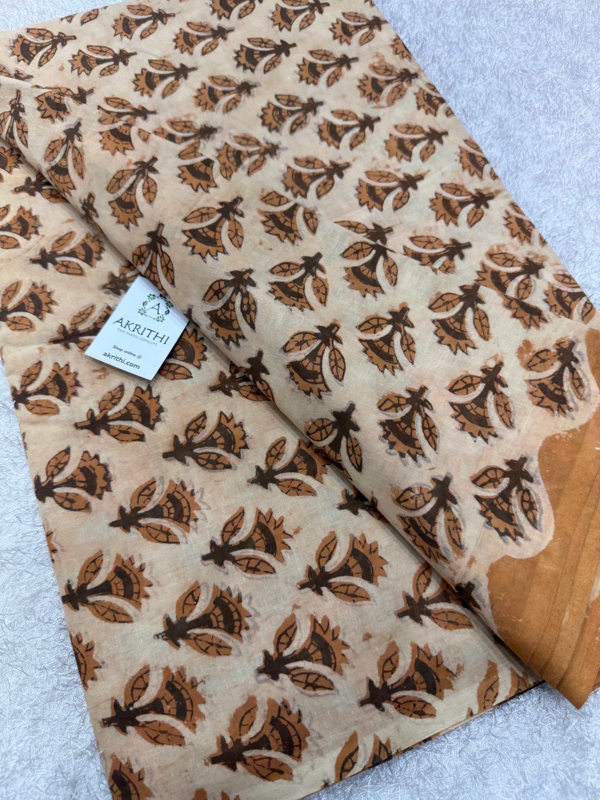 Vanaspati Hand block printed cotton fabric