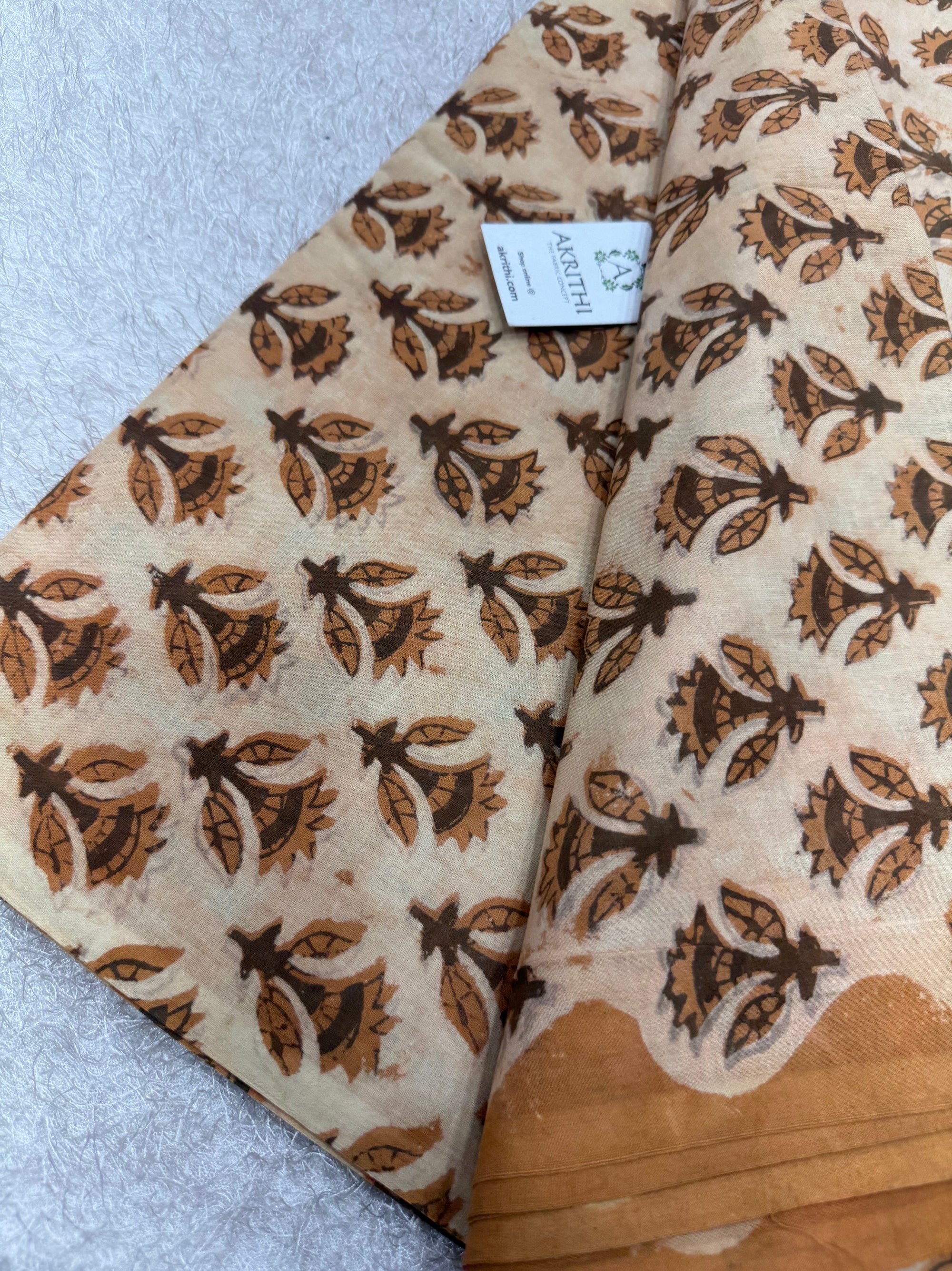 Vanaspati Hand block printed cotton fabric