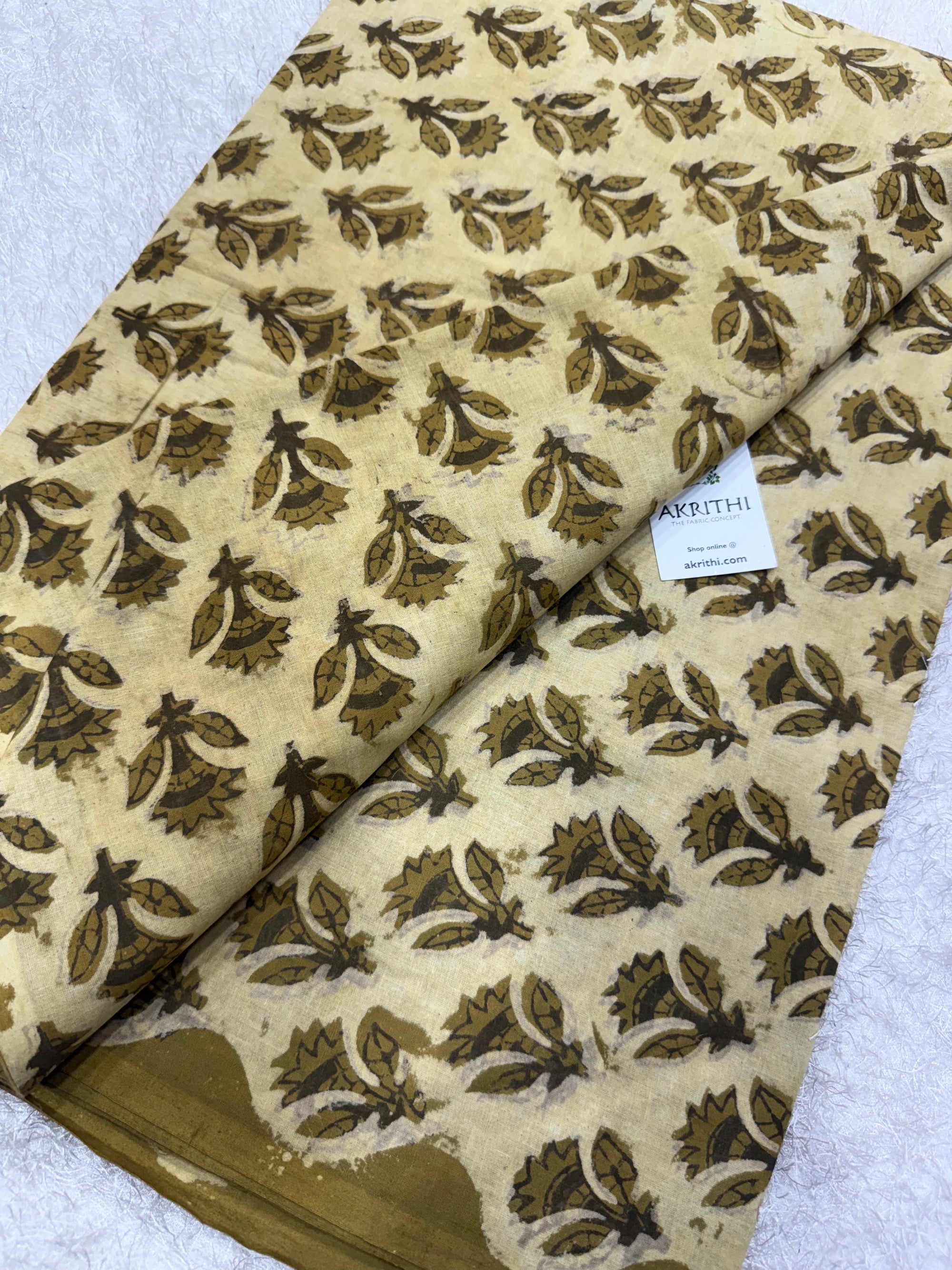 Vanaspati Hand block printed cotton fabric