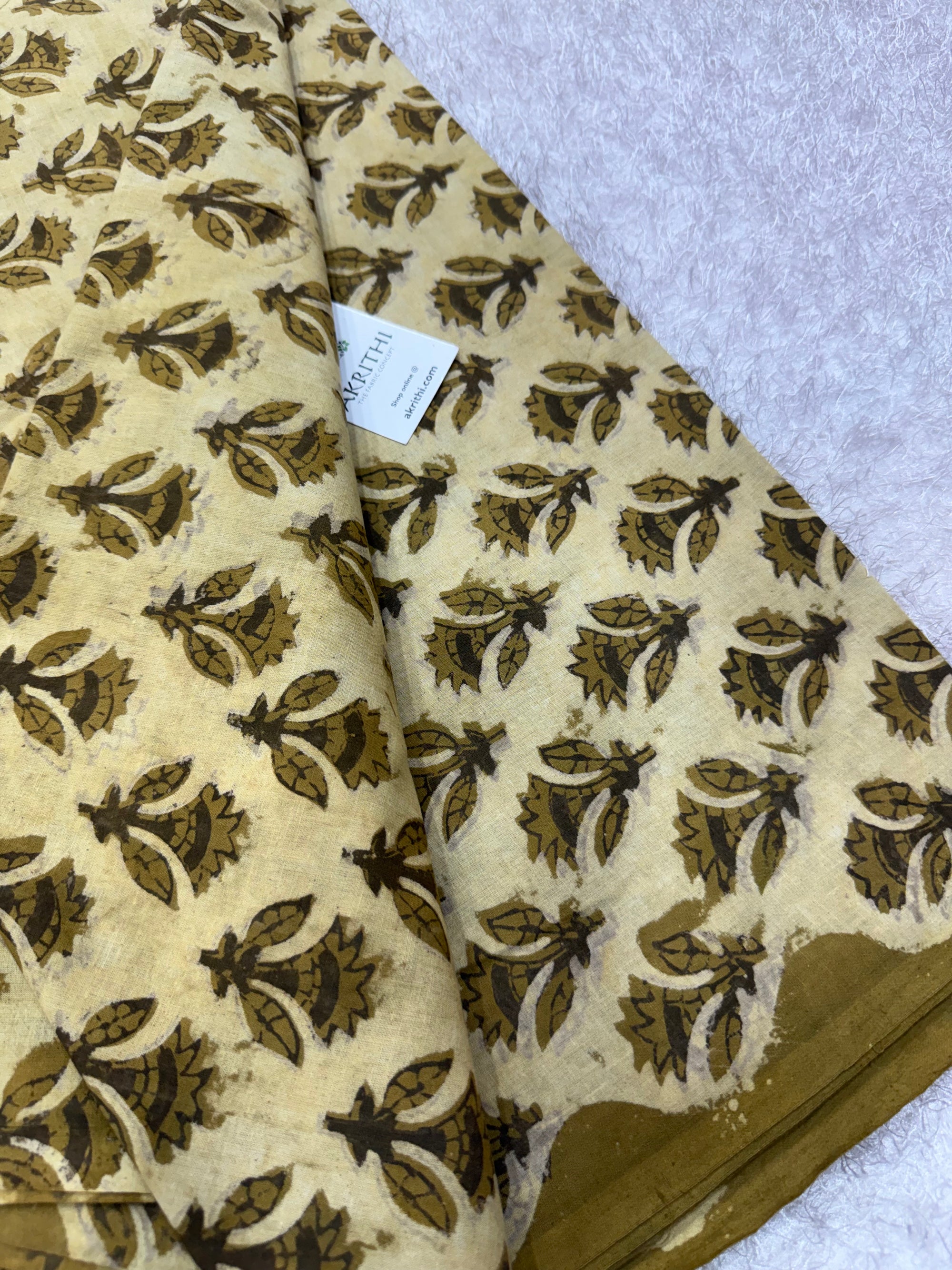 Vanaspati Hand block printed cotton fabric