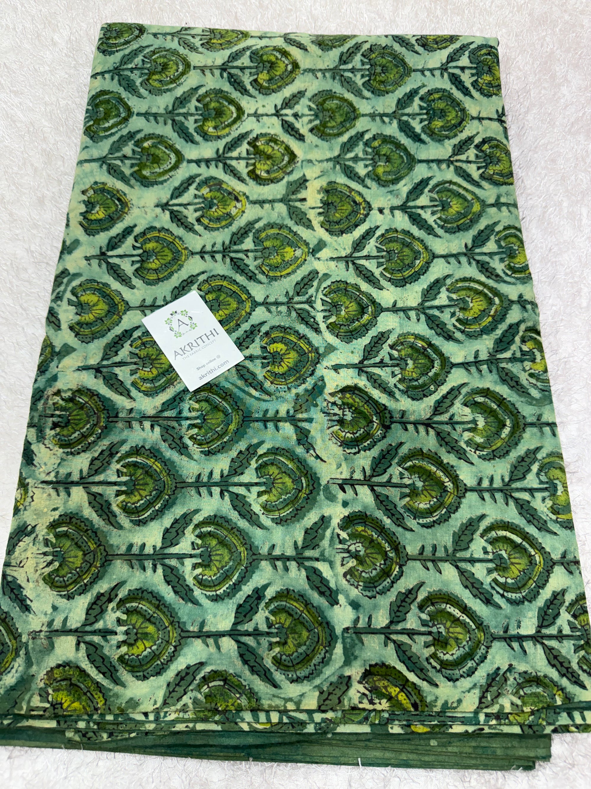 Vanaspati Hand block printed cotton fabric