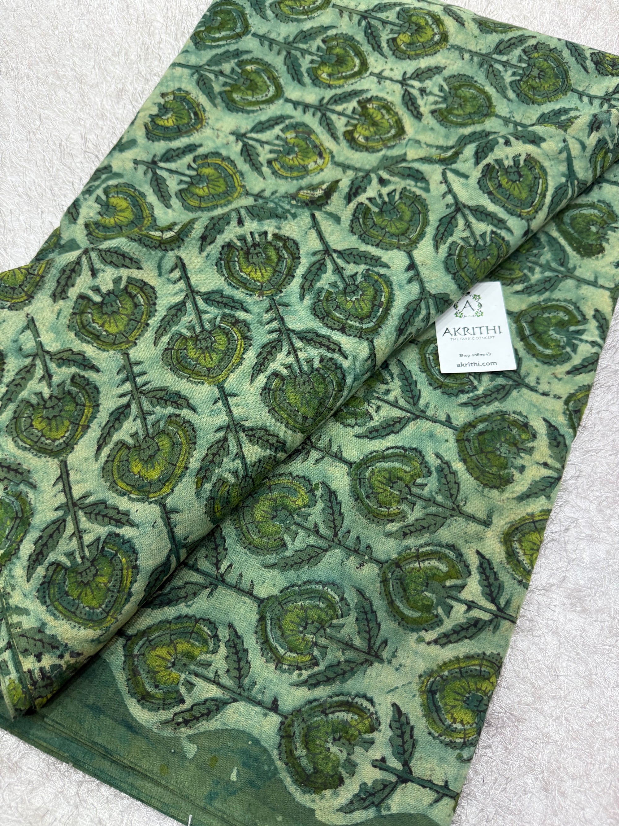 Vanaspati Hand block printed cotton fabric