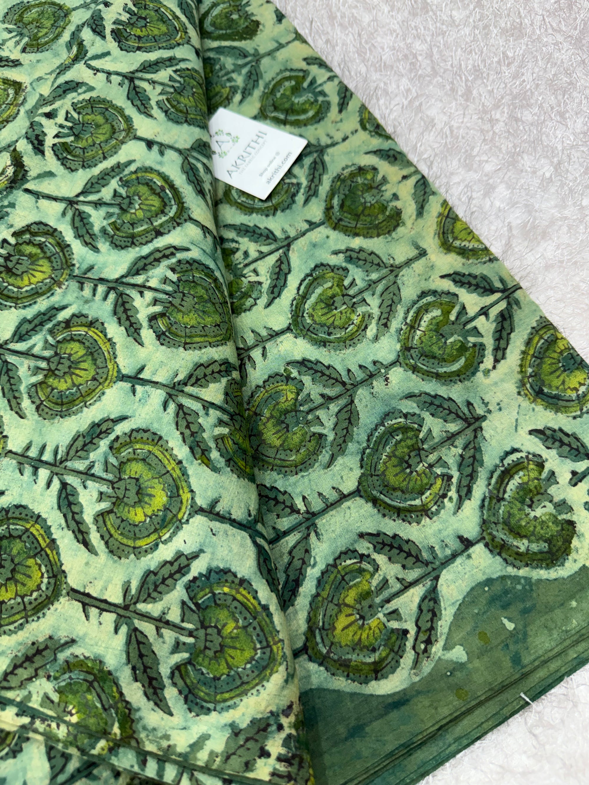 Vanaspati Hand block printed cotton fabric