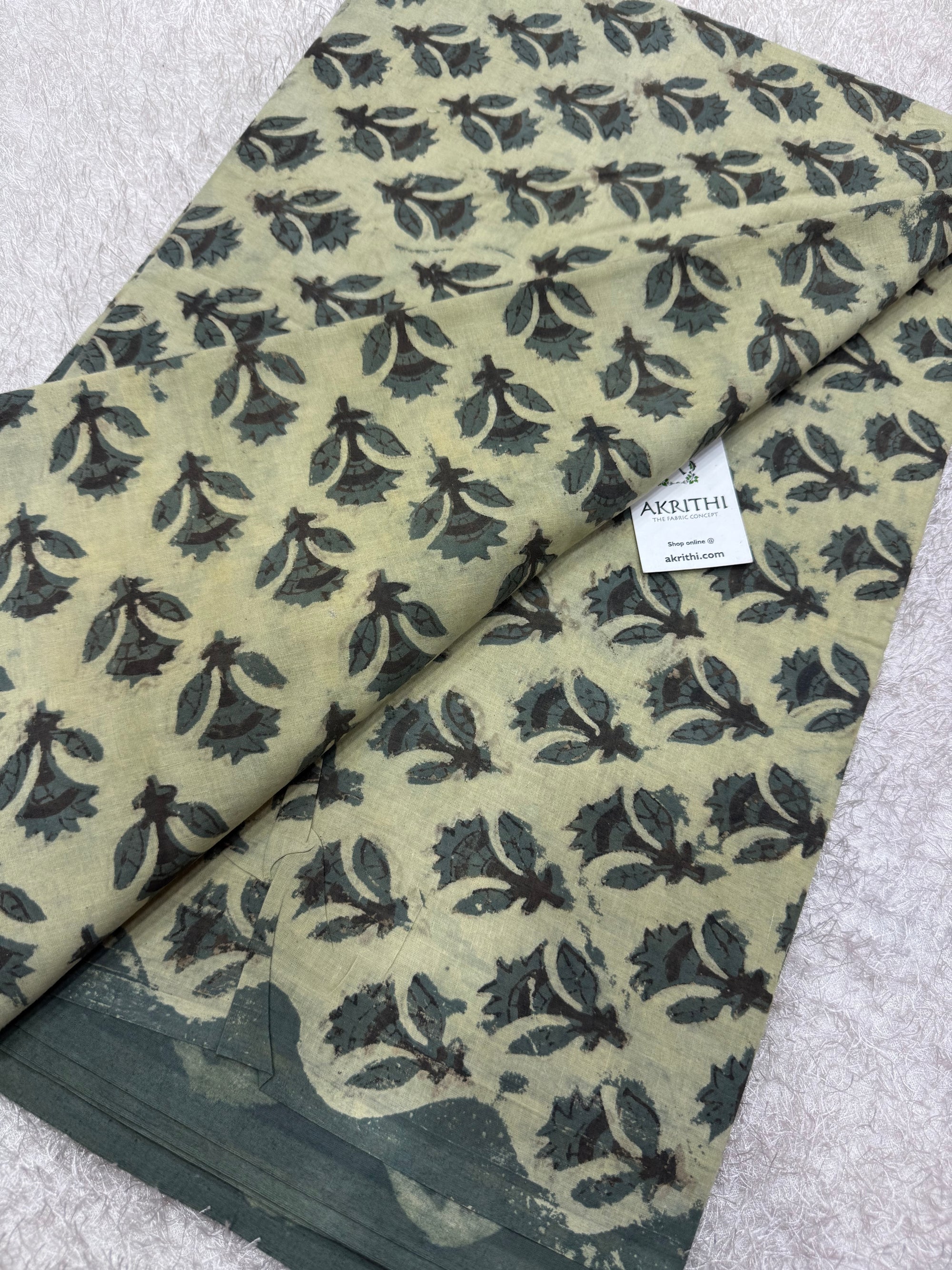 Vanaspati Hand block printed cotton fabric