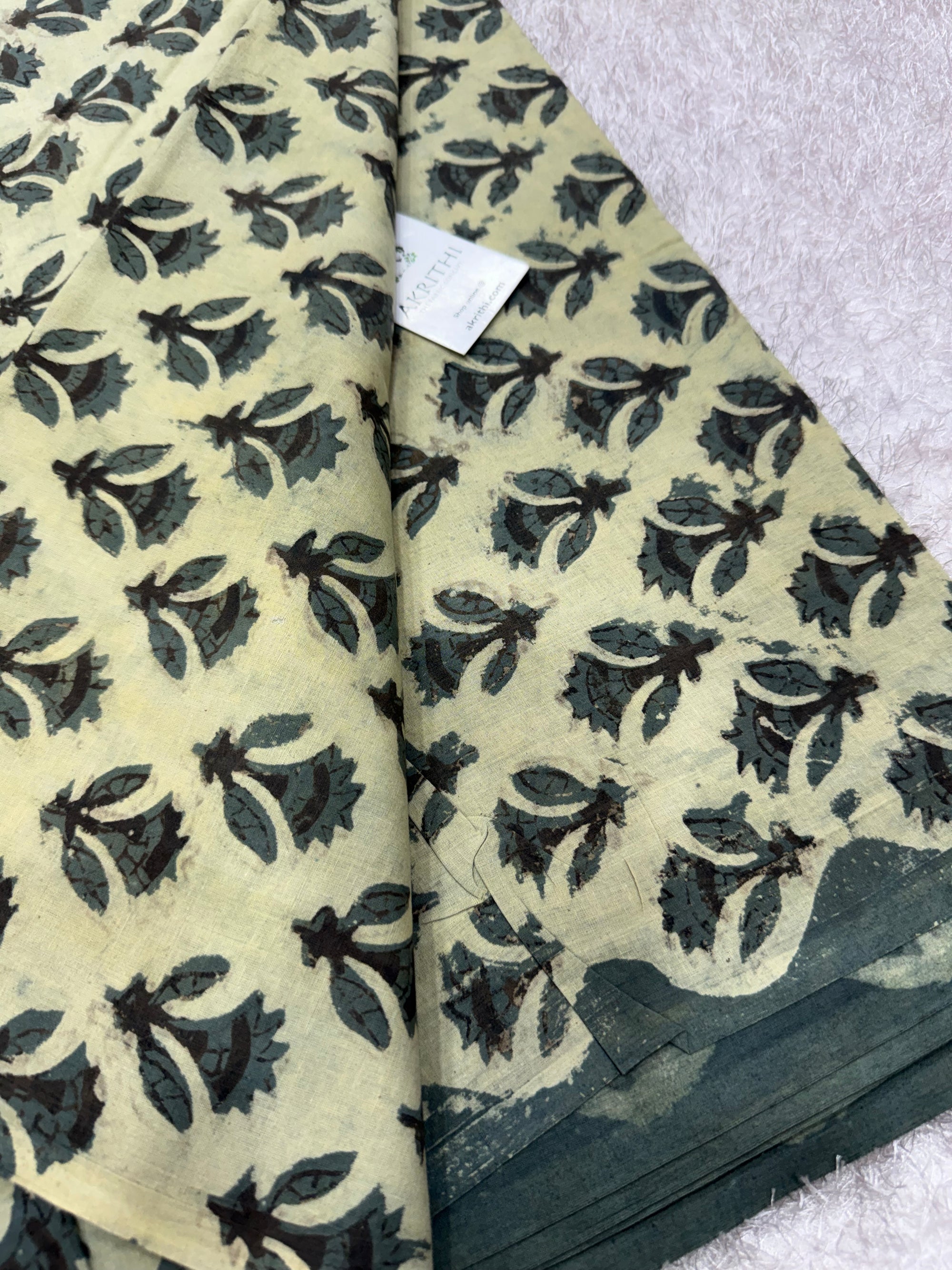 Vanaspati Hand block printed cotton fabric