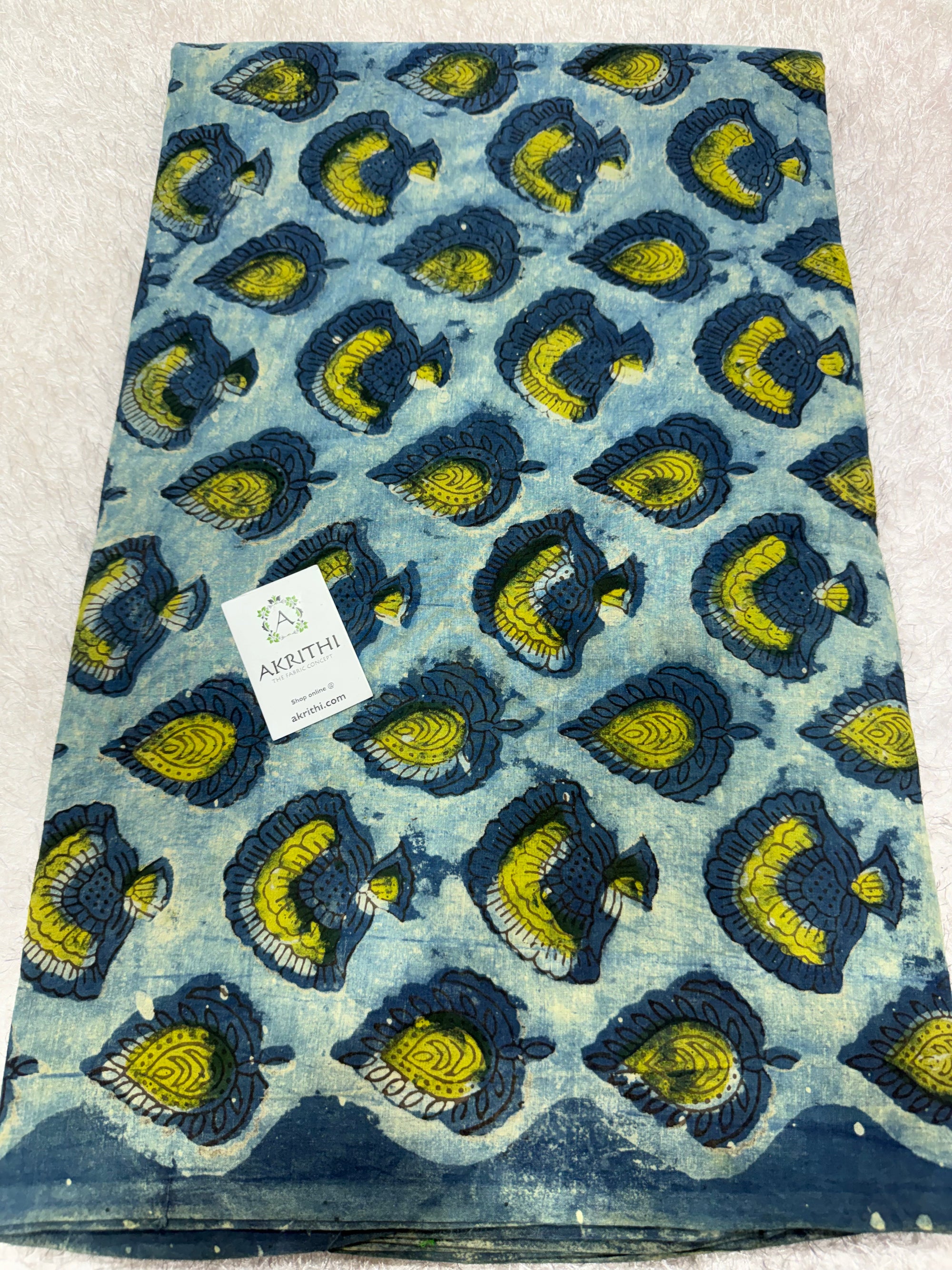 Vanaspati Hand block printed cotton fabric