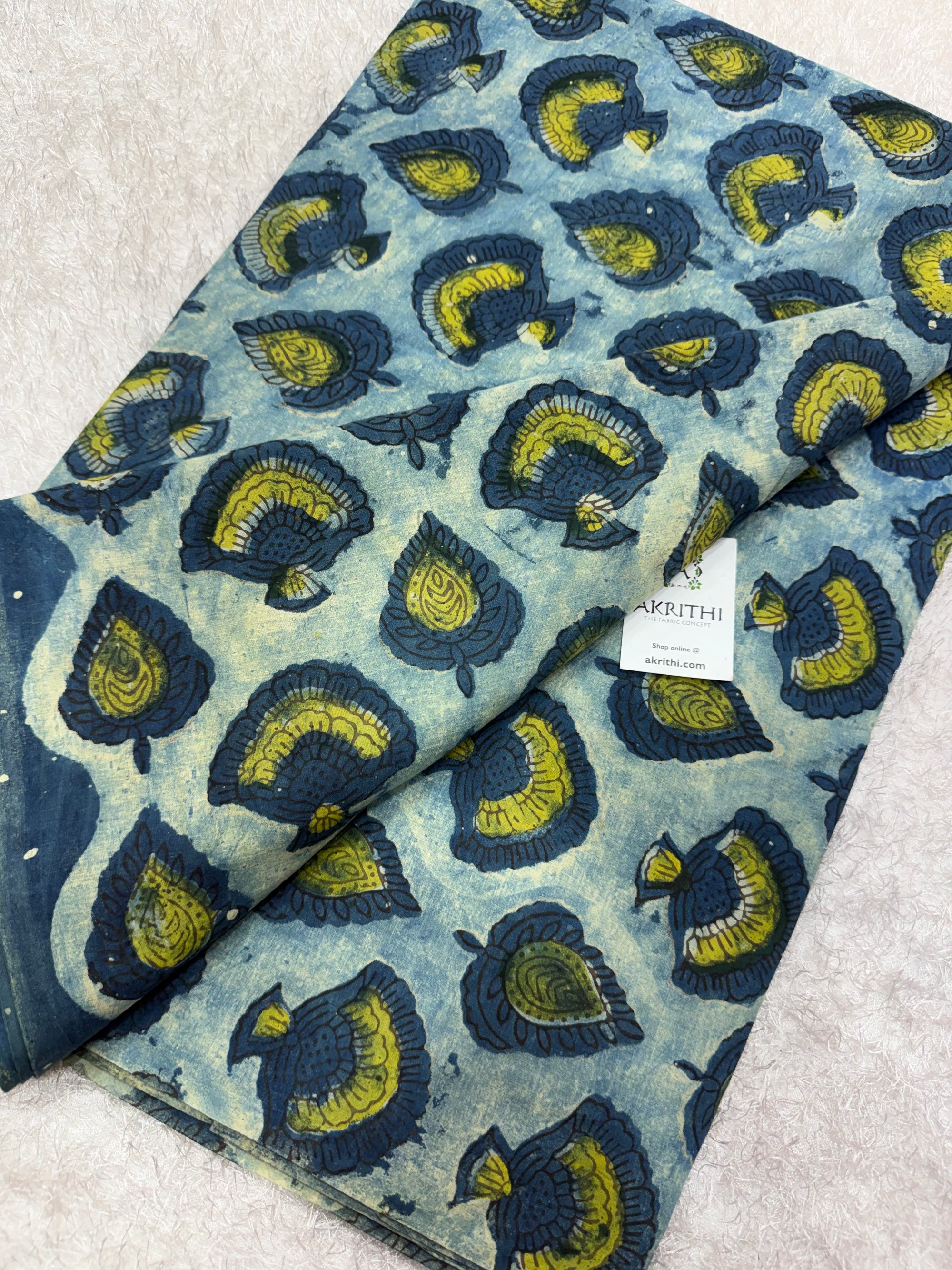 Vanaspati Hand block printed cotton fabric