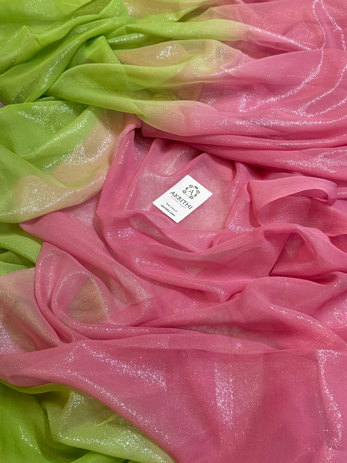 Pure silk chiffon lurex saree