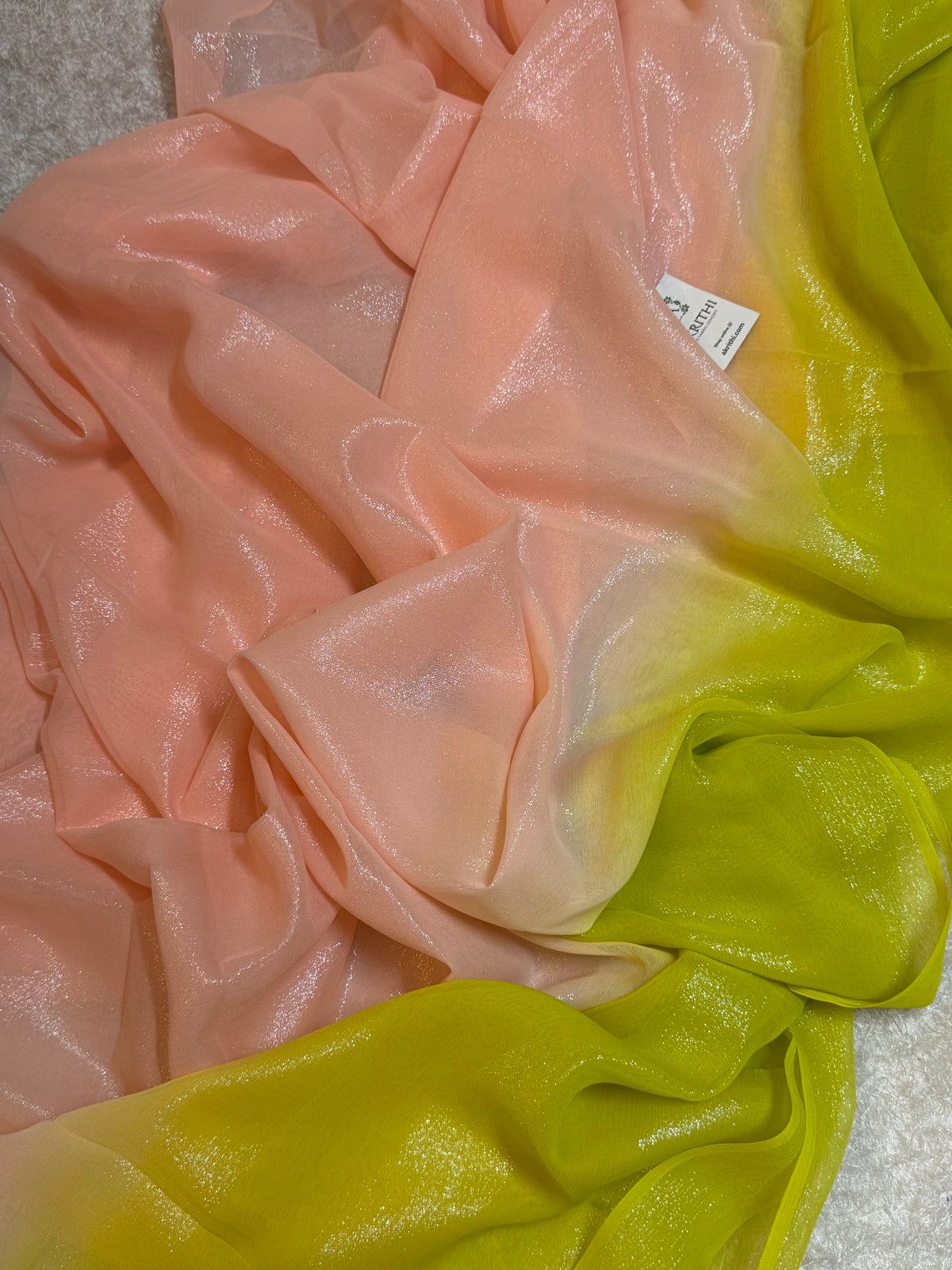 Pure silk chiffon lurex saree