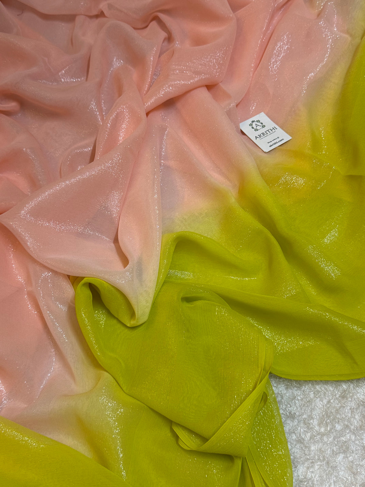 Pure silk chiffon lurex saree