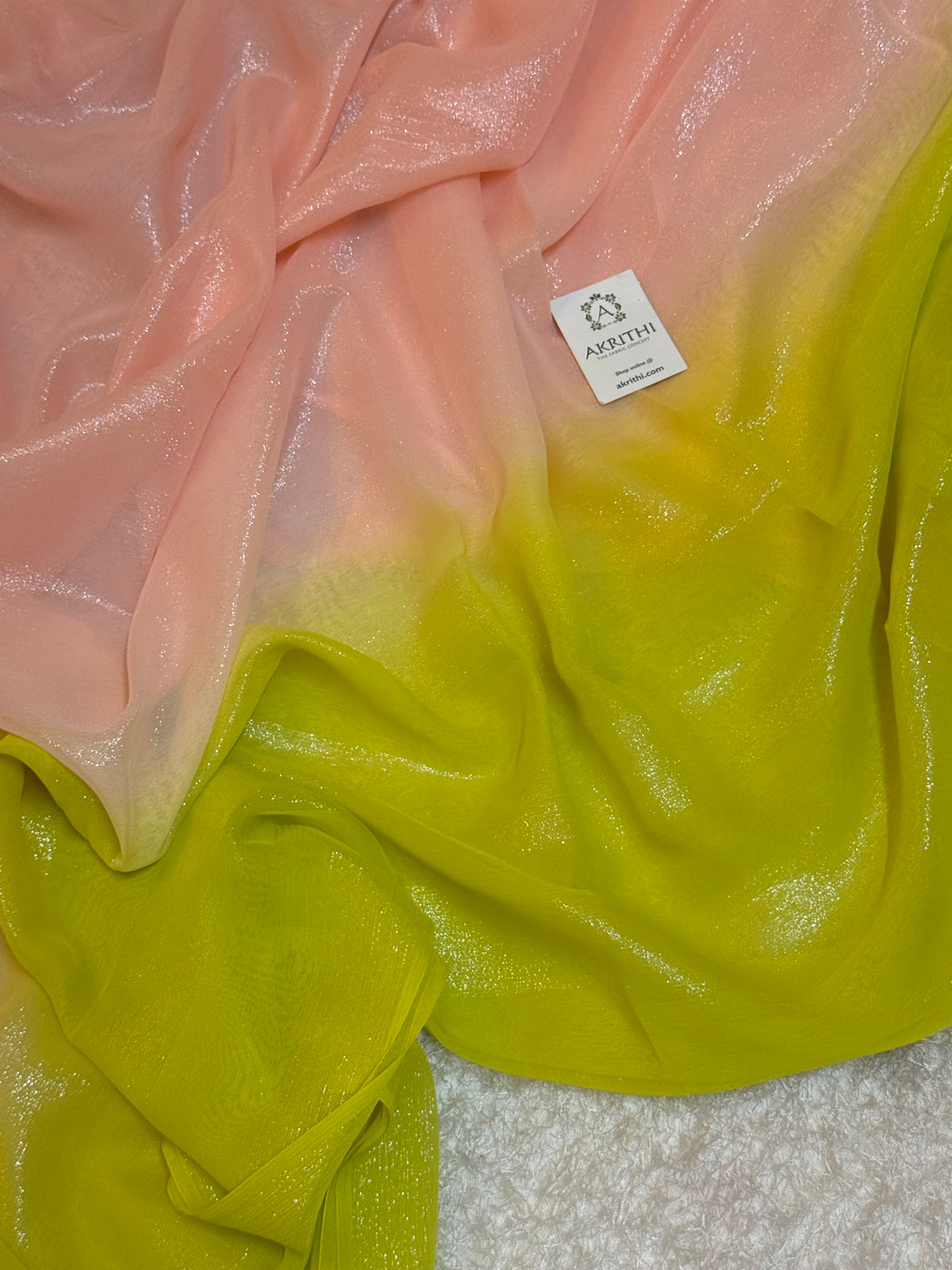 Pure silk chiffon lurex saree