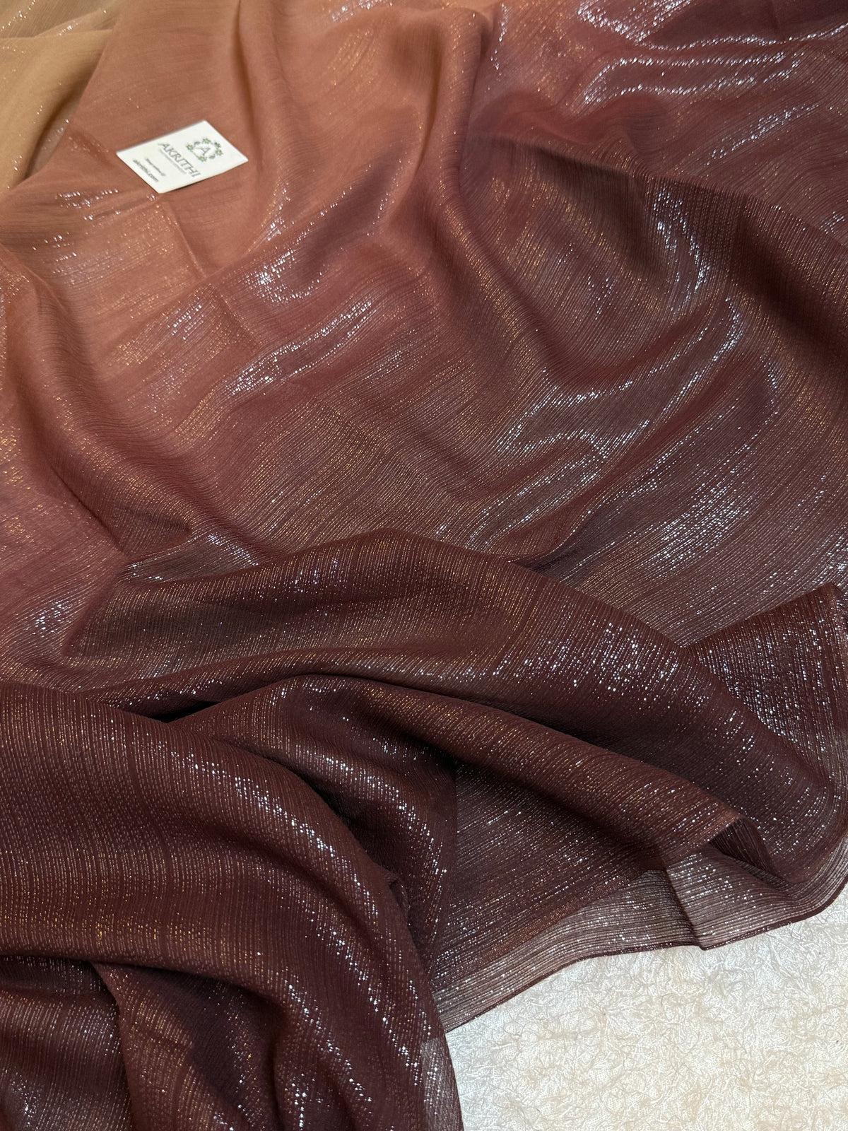 Pure silk chiffon lurex saree