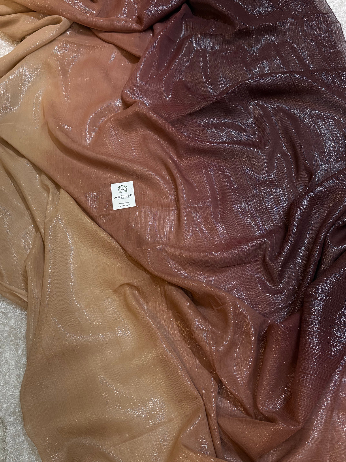 Pure silk chiffon lurex saree