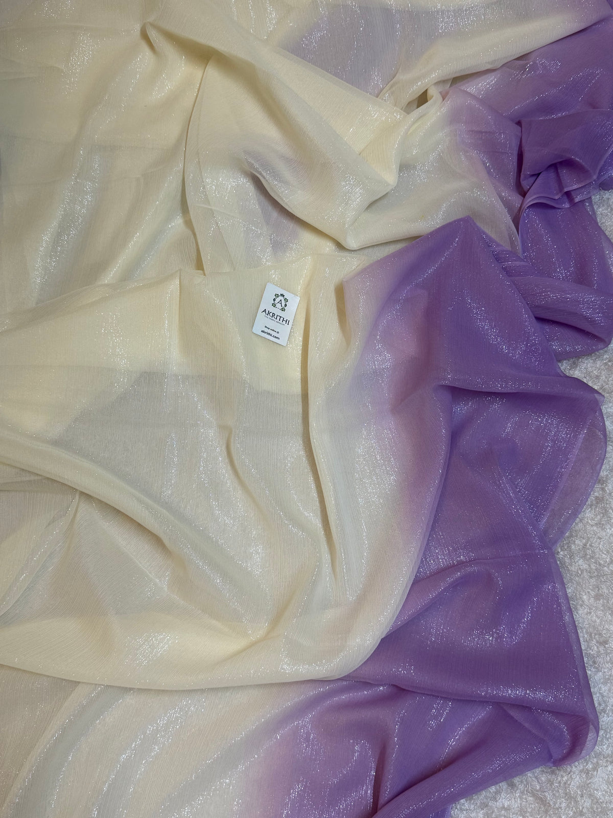Pure silk chiffon lurex saree