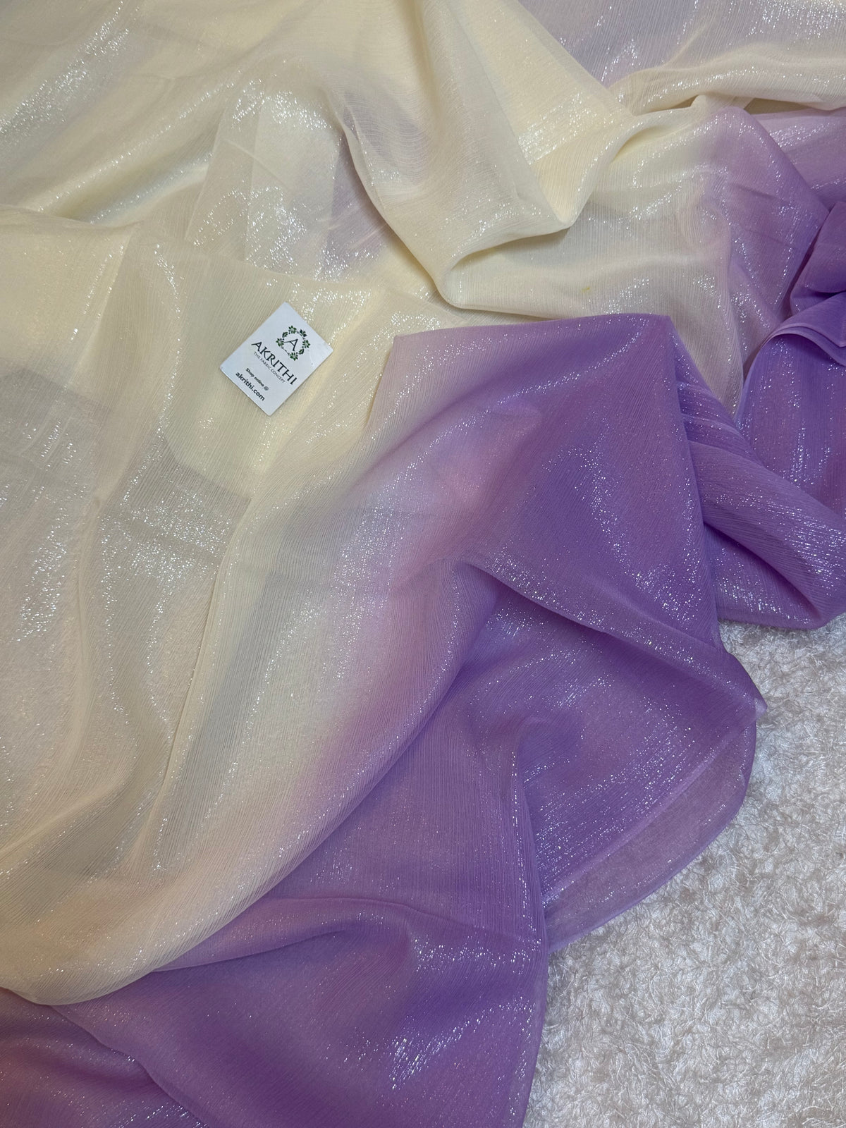 Pure silk chiffon lurex saree