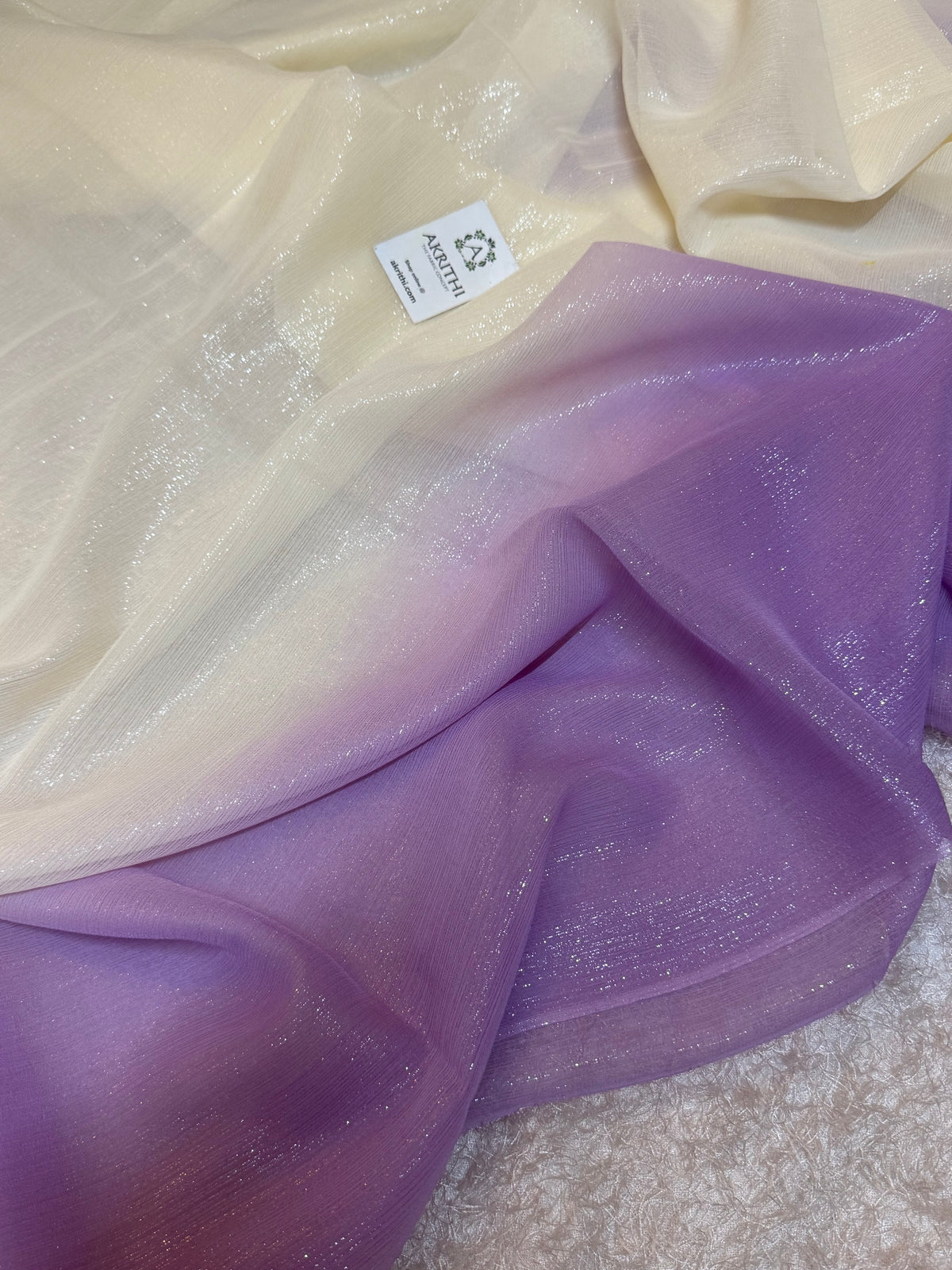 Pure silk chiffon lurex saree