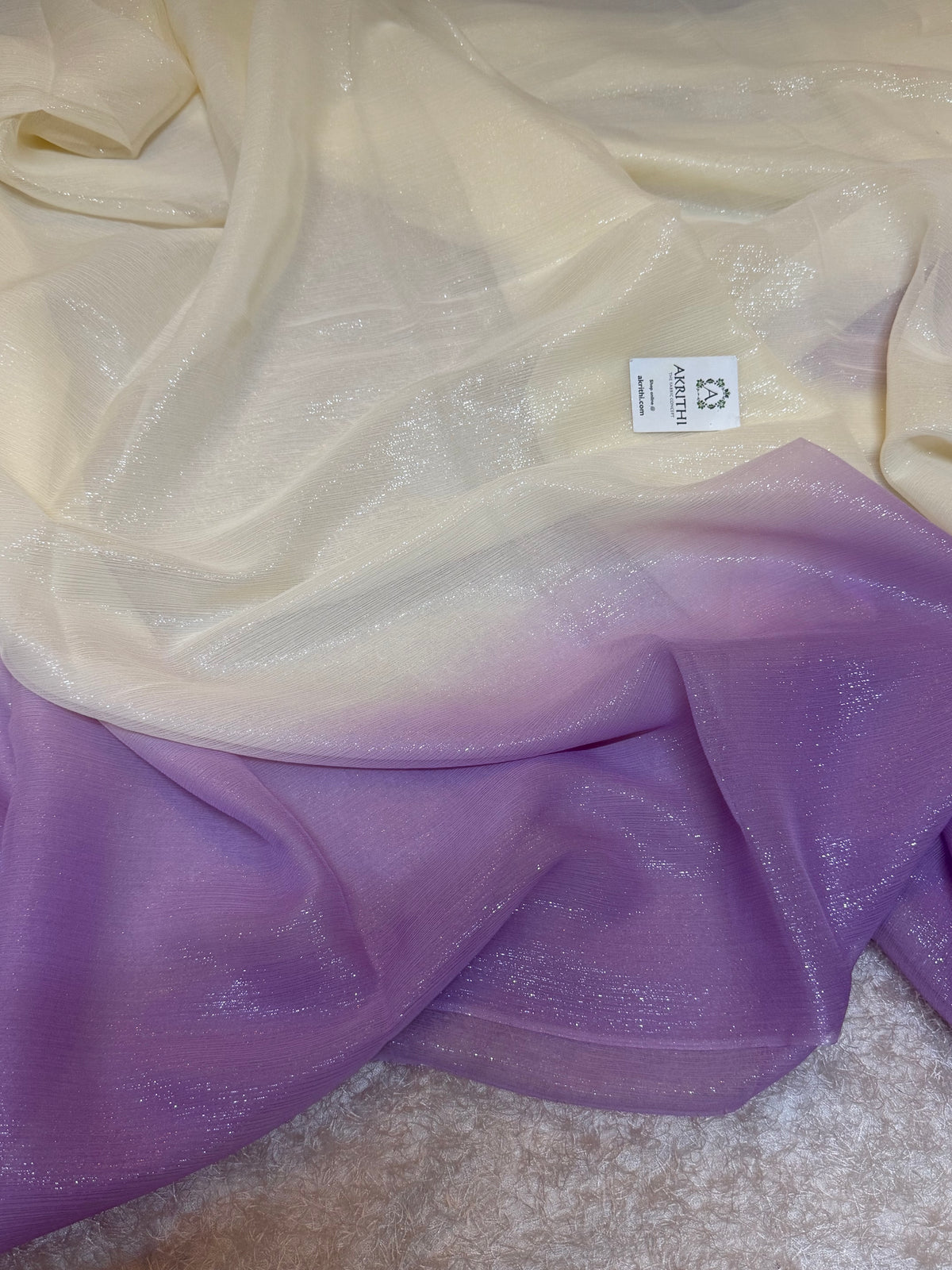 Pure silk chiffon lurex saree