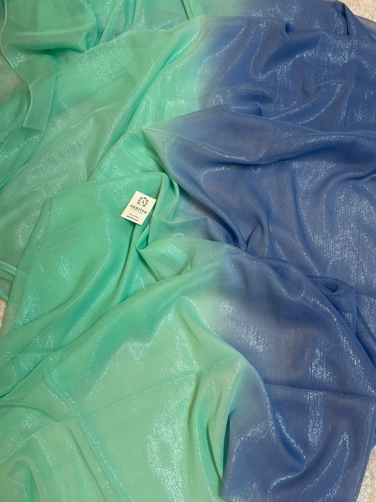Pure silk chiffon lurex saree