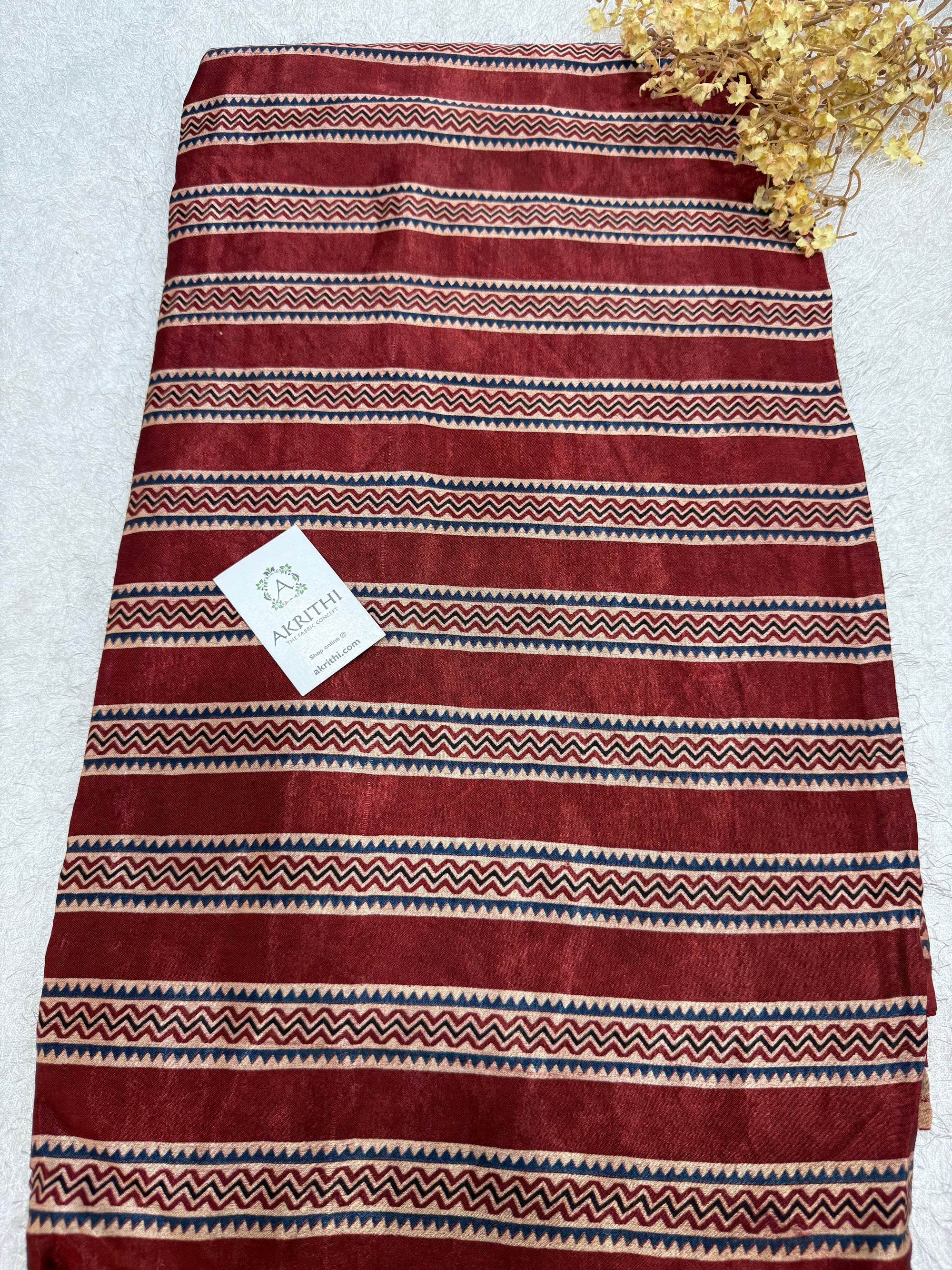 Ajrakh pure mashru silk fabric