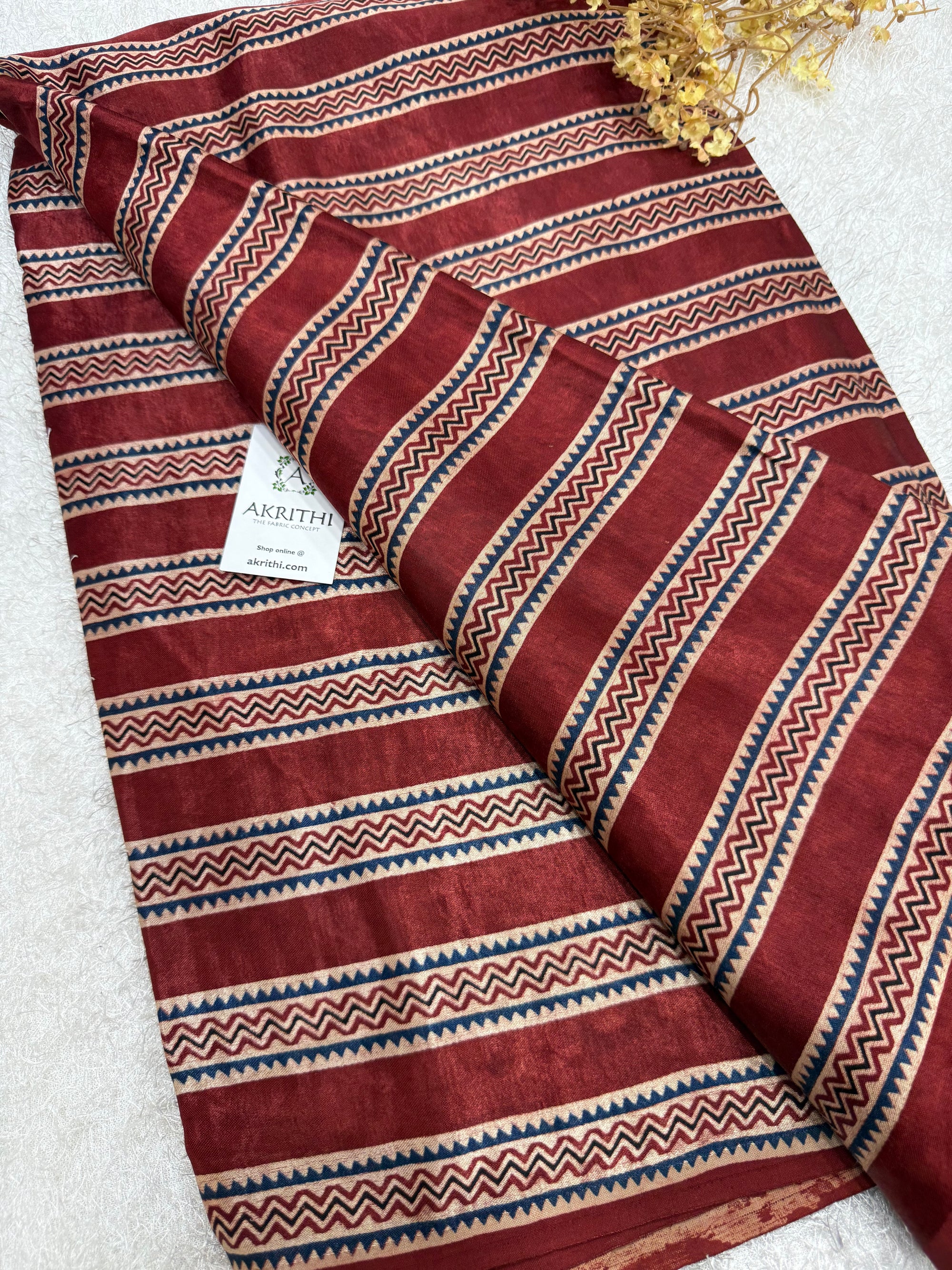 Ajrakh pure mashru silk fabric