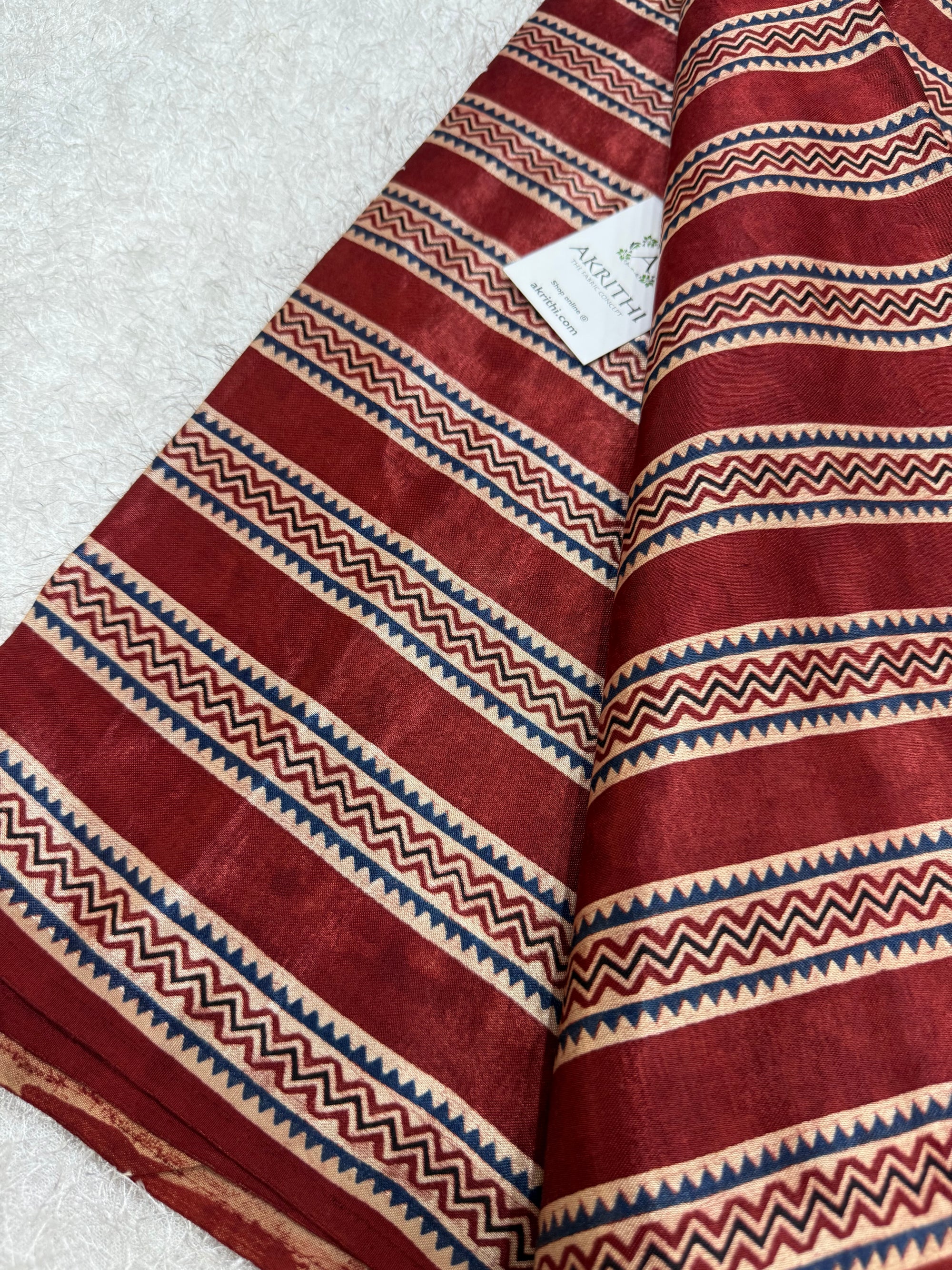 Ajrakh pure mashru silk fabric